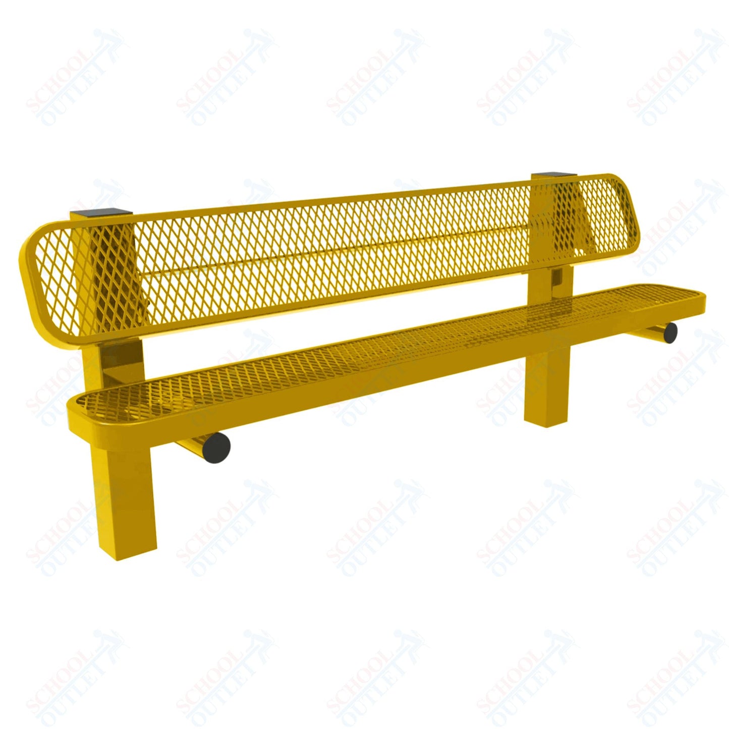 MyTcoat - Single Pedestal Outdoor Bench with Back - Inground Mount 6' L (MYT - BRT06 - 61) - SchoolOutlet