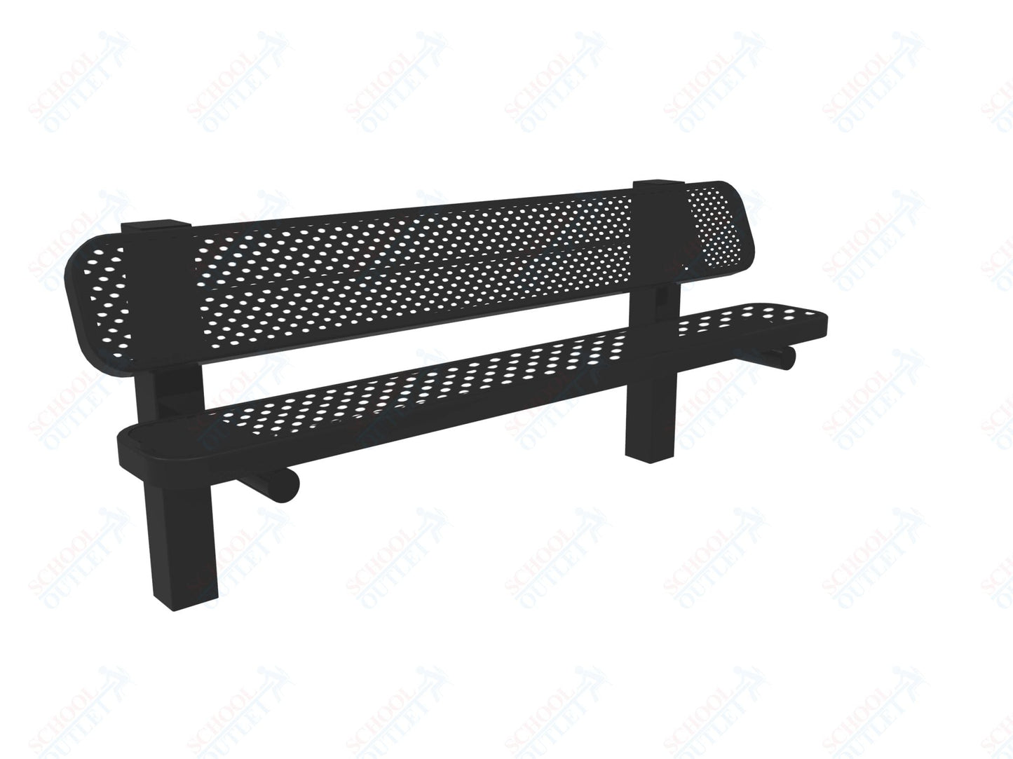 MyTcoat - Single Pedestal Outdoor Bench with Back - Inground Mount 6' L (MYT - BRT06 - 61) - SchoolOutlet
