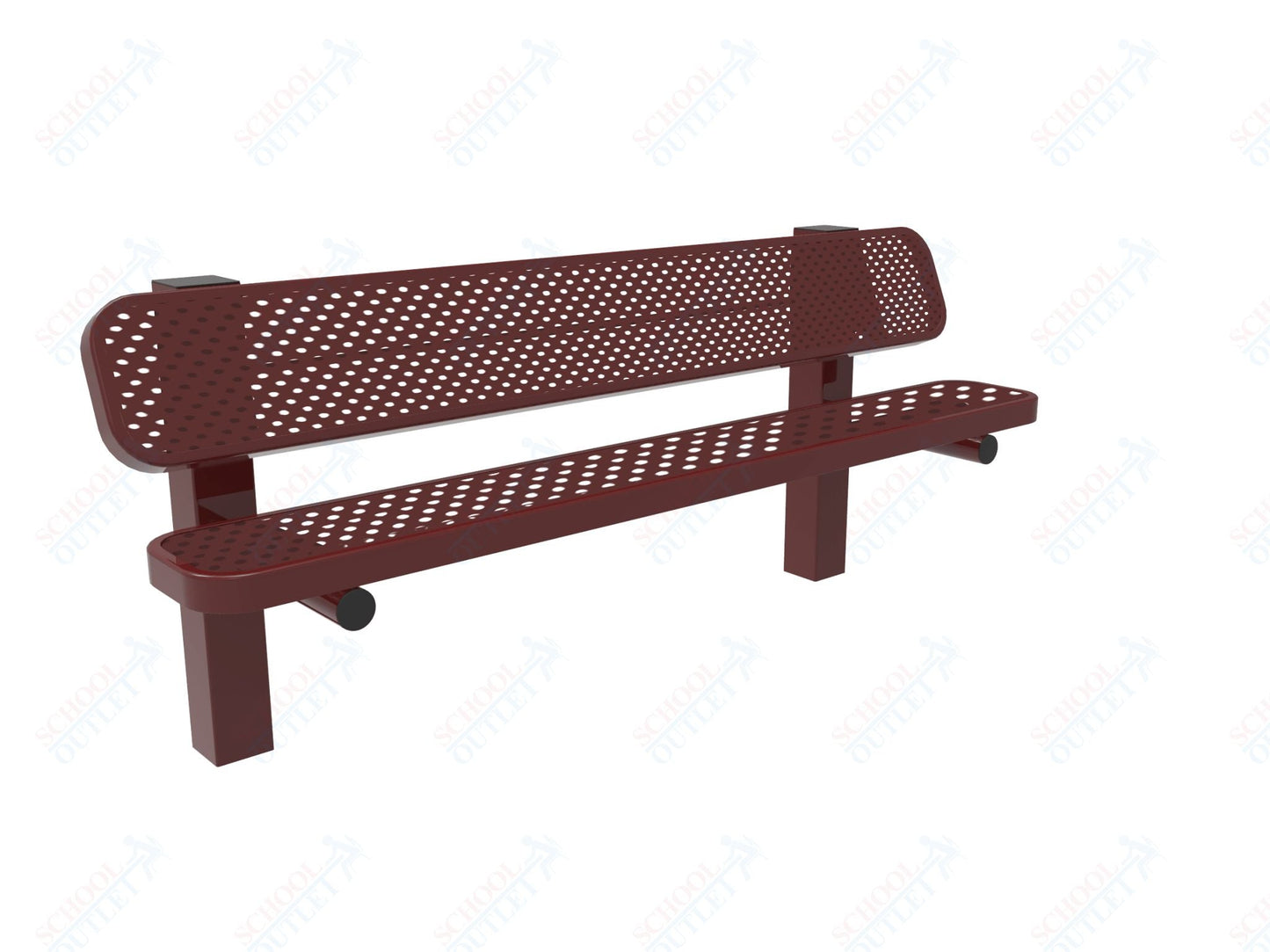 MyTcoat - Single Pedestal Outdoor Bench with Back - Inground Mount 6' L (MYT - BRT06 - 61) - SchoolOutlet