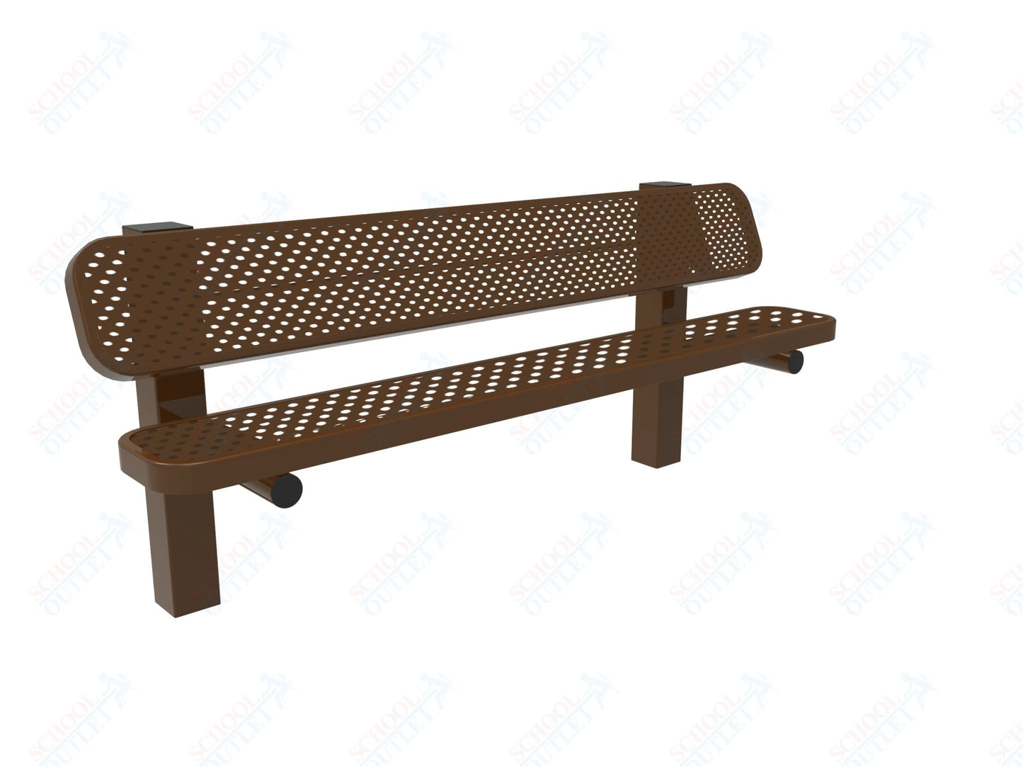 MyTcoat - Single Pedestal Outdoor Bench with Back - Inground Mount 6' L (MYT - BRT06 - 61) - SchoolOutlet