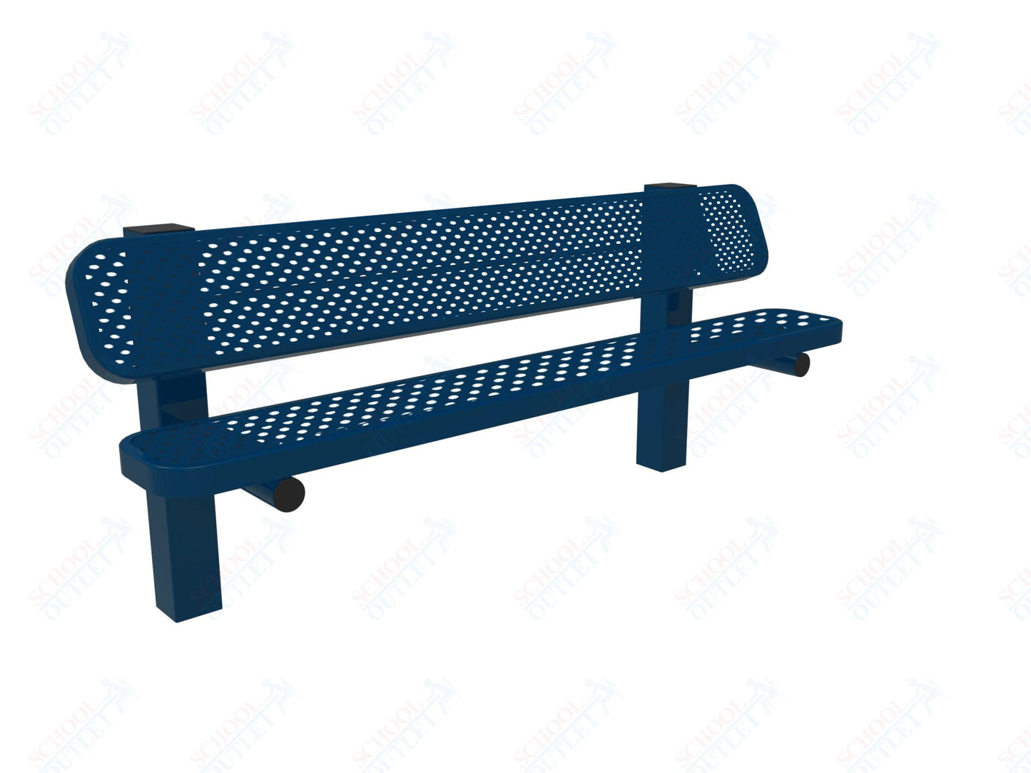 MyTcoat - Single Pedestal Outdoor Bench with Back - Inground Mount 6' L (MYT - BRT06 - 61) - SchoolOutlet