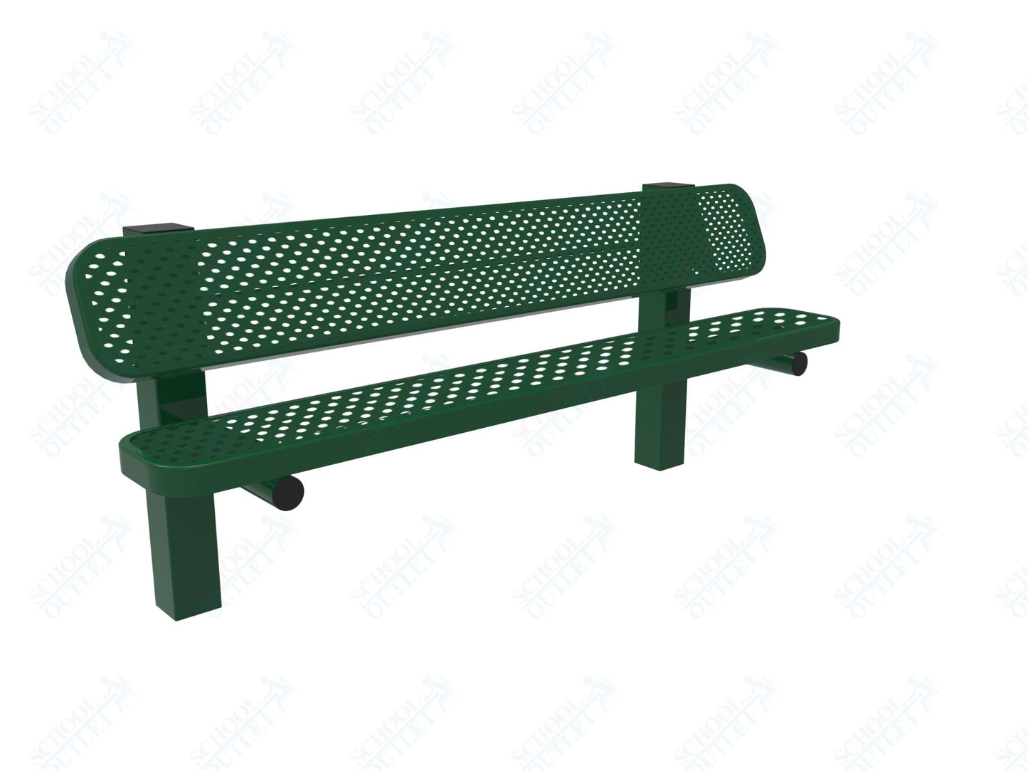 MyTcoat - Single Pedestal Outdoor Bench with Back - Inground Mount 6' L (MYT - BRT06 - 61) - SchoolOutlet
