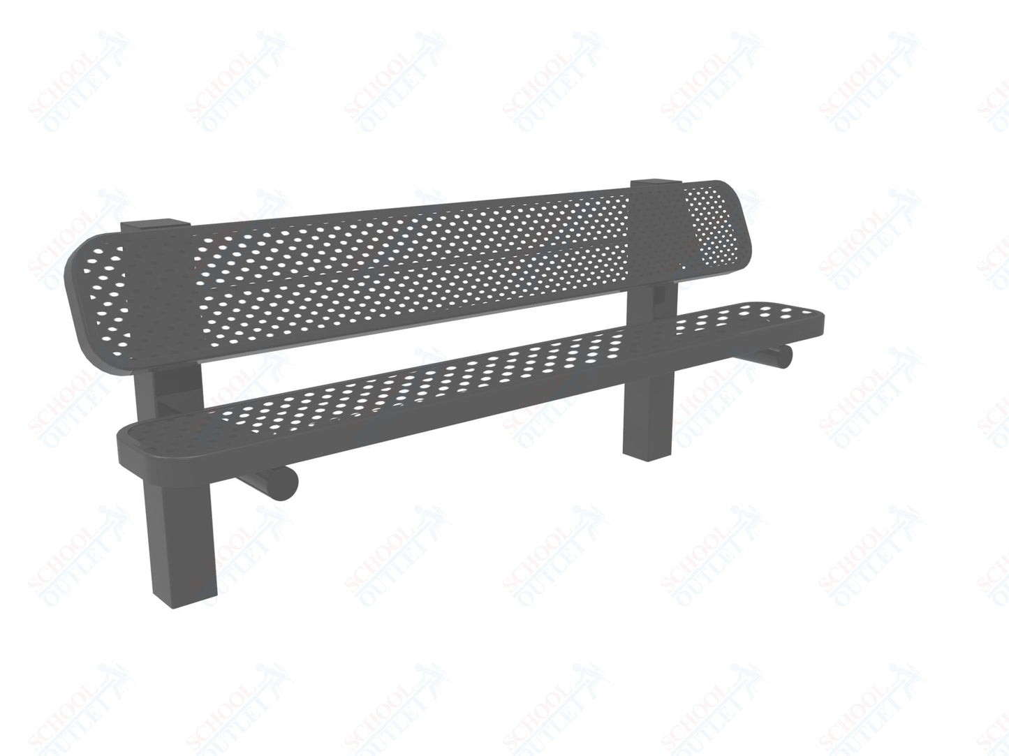 MyTcoat - Single Pedestal Outdoor Bench with Back - Inground Mount 6' L (MYT - BRT06 - 61) - SchoolOutlet
