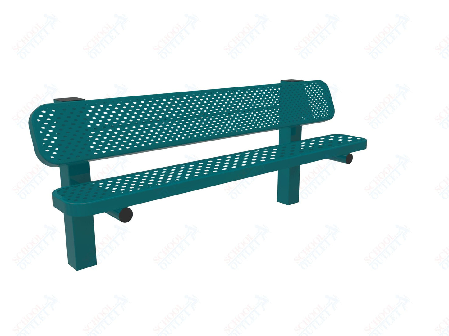 MyTcoat - Single Pedestal Outdoor Bench with Back - Inground Mount 6' L (MYT - BRT06 - 61) - SchoolOutlet