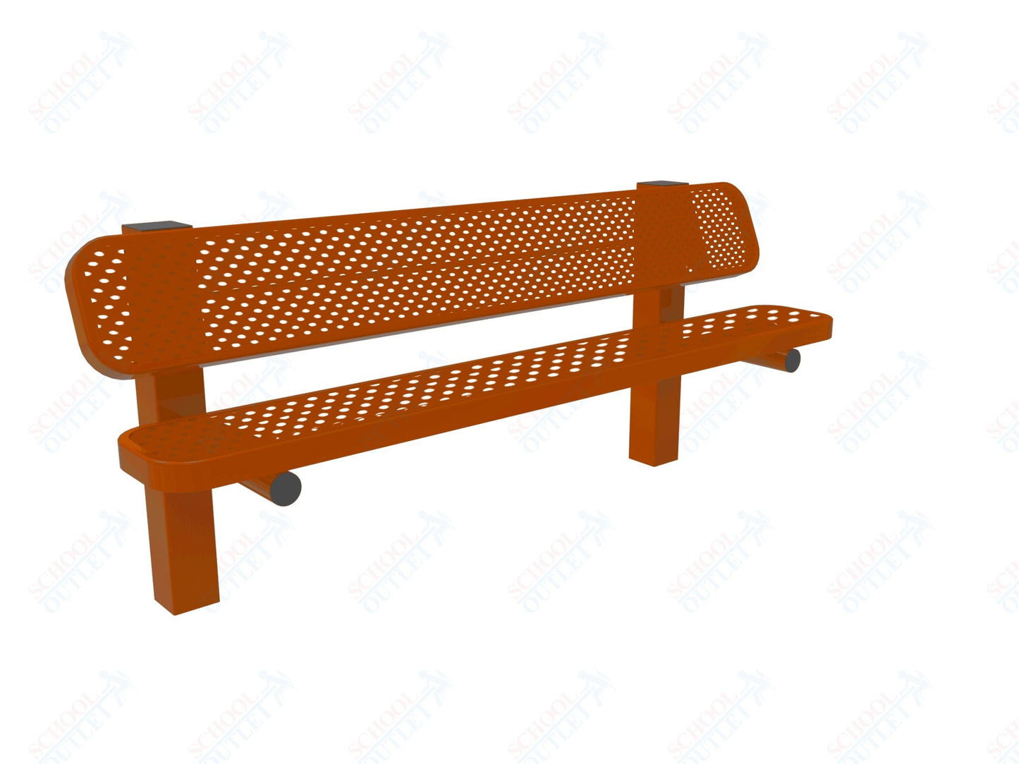 MyTcoat - Single Pedestal Outdoor Bench with Back - Inground Mount 6' L (MYT - BRT06 - 61) - SchoolOutlet