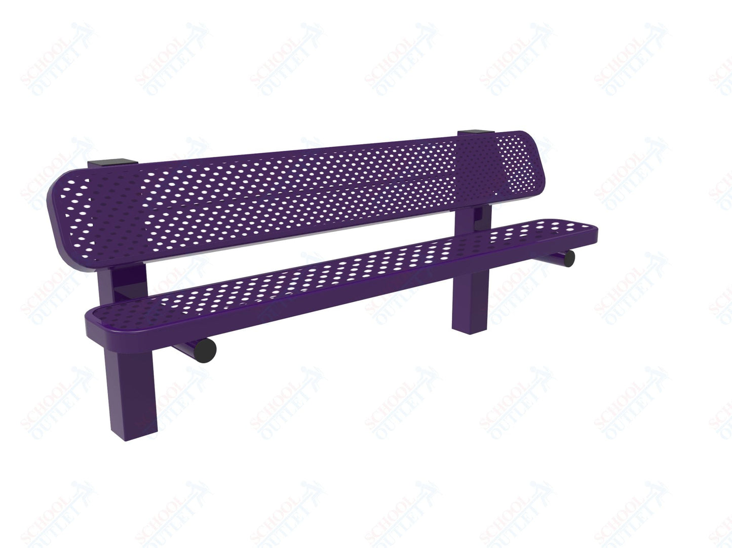 MyTcoat - Single Pedestal Outdoor Bench with Back - Inground Mount 6' L (MYT - BRT06 - 61) - SchoolOutlet