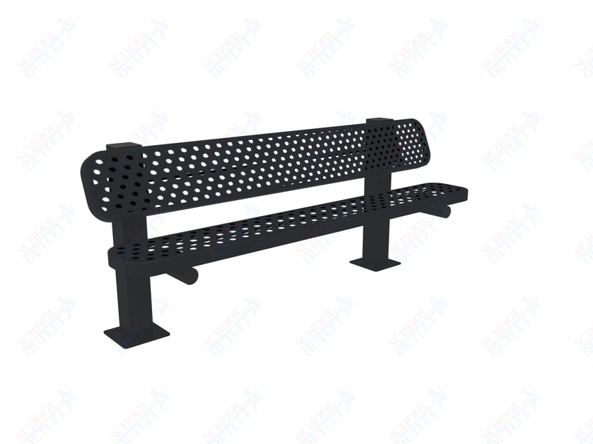 MyTcoat - Single Pedstal Outdoor Bench with Back - Surface Mount 6' L (MYT - BRT06 - 62) - SchoolOutlet
