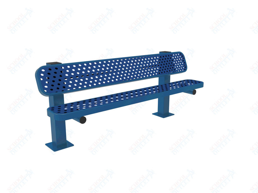 MyTcoat - Single Pedstal Outdoor Bench with Back - Surface Mount 6' L (MYT - BRT06 - 62) - SchoolOutlet