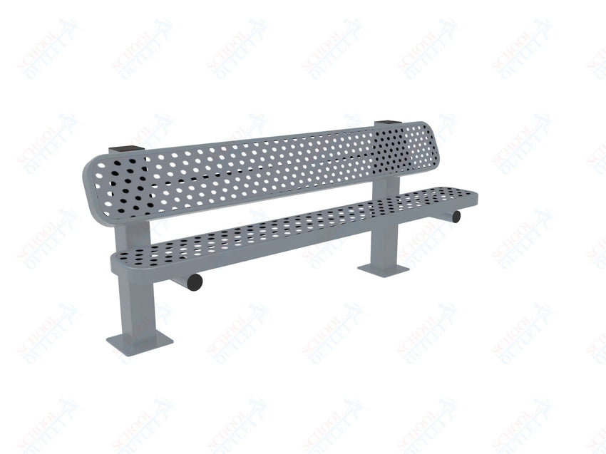 MyTcoat - Single Pedstal Outdoor Bench with Back - Surface Mount 6' L (MYT - BRT06 - 62) - SchoolOutlet