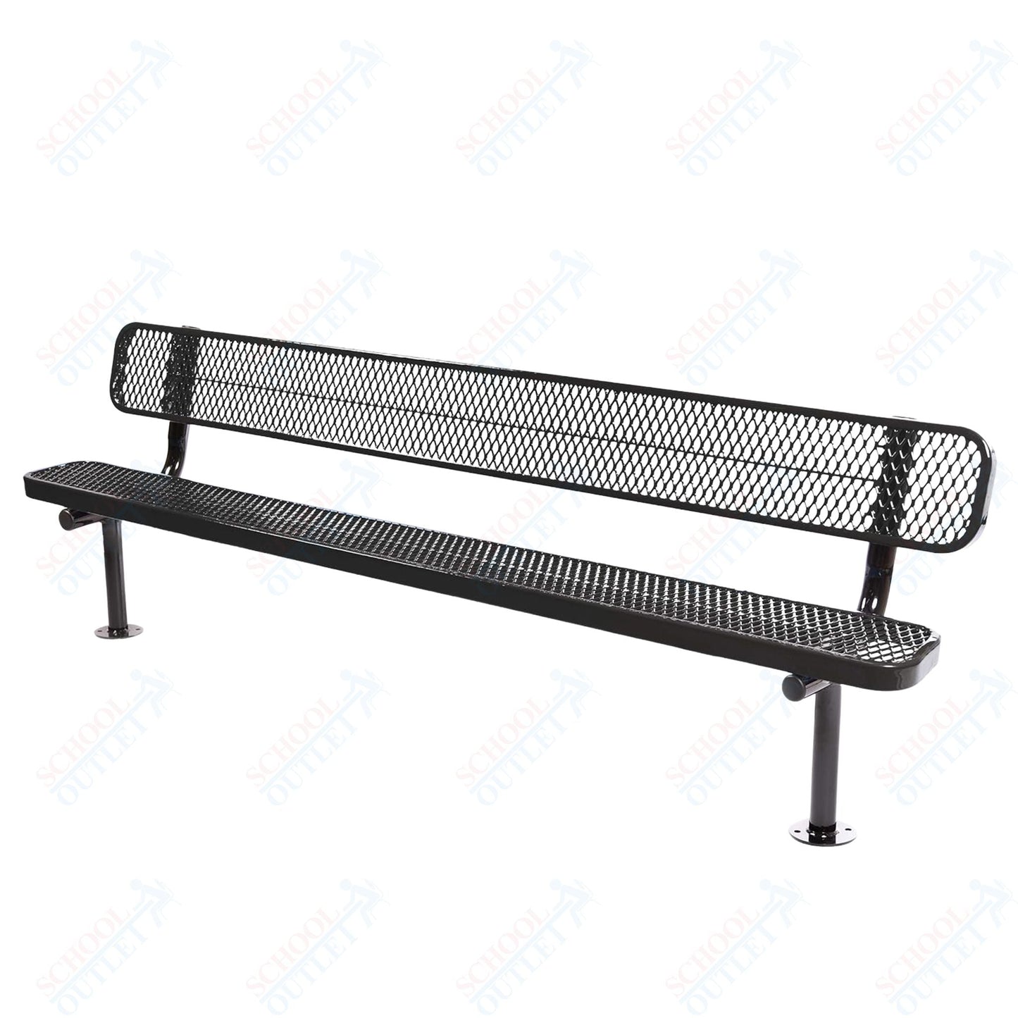 MyTcoat - Standard Outdoor Bench with Back - Surface Mount 8' L (MYT - BRT08 - 20) - SchoolOutlet
