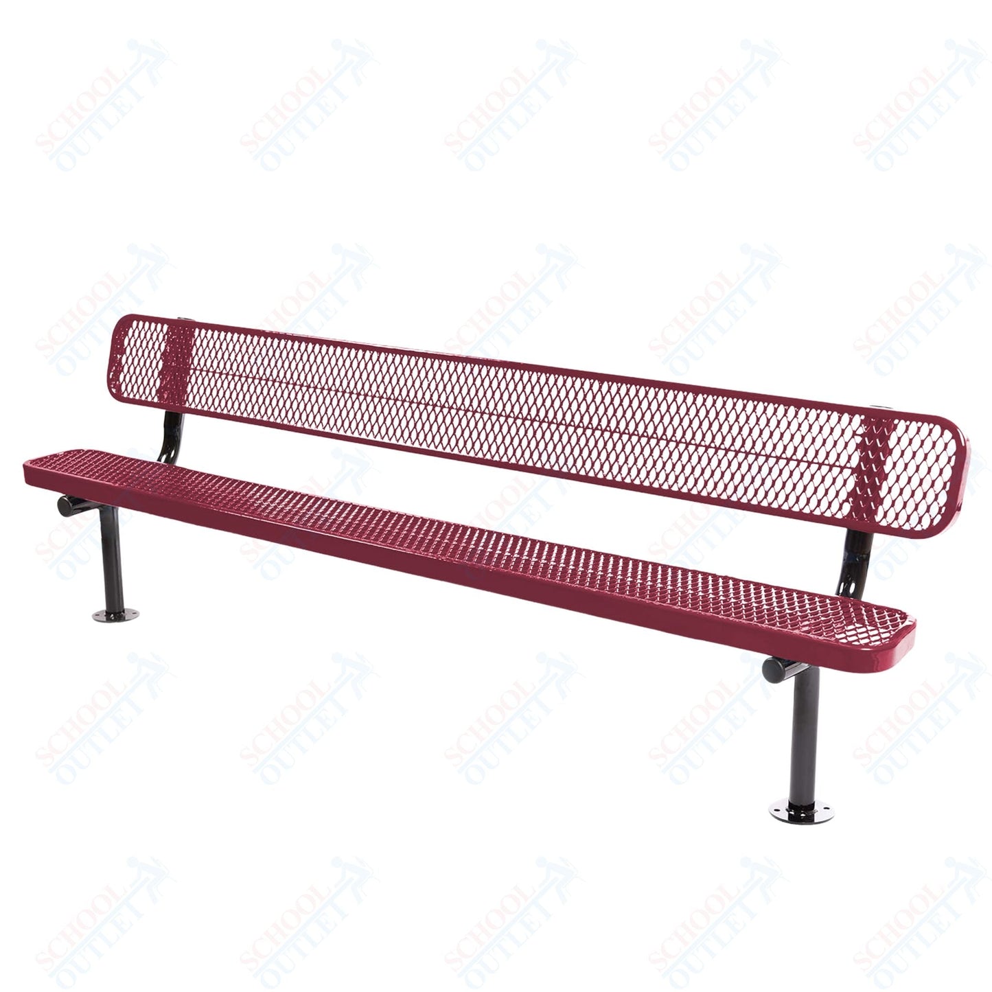 MyTcoat - Standard Outdoor Bench with Back - Surface Mount 8' L (MYT - BRT08 - 20) - SchoolOutlet