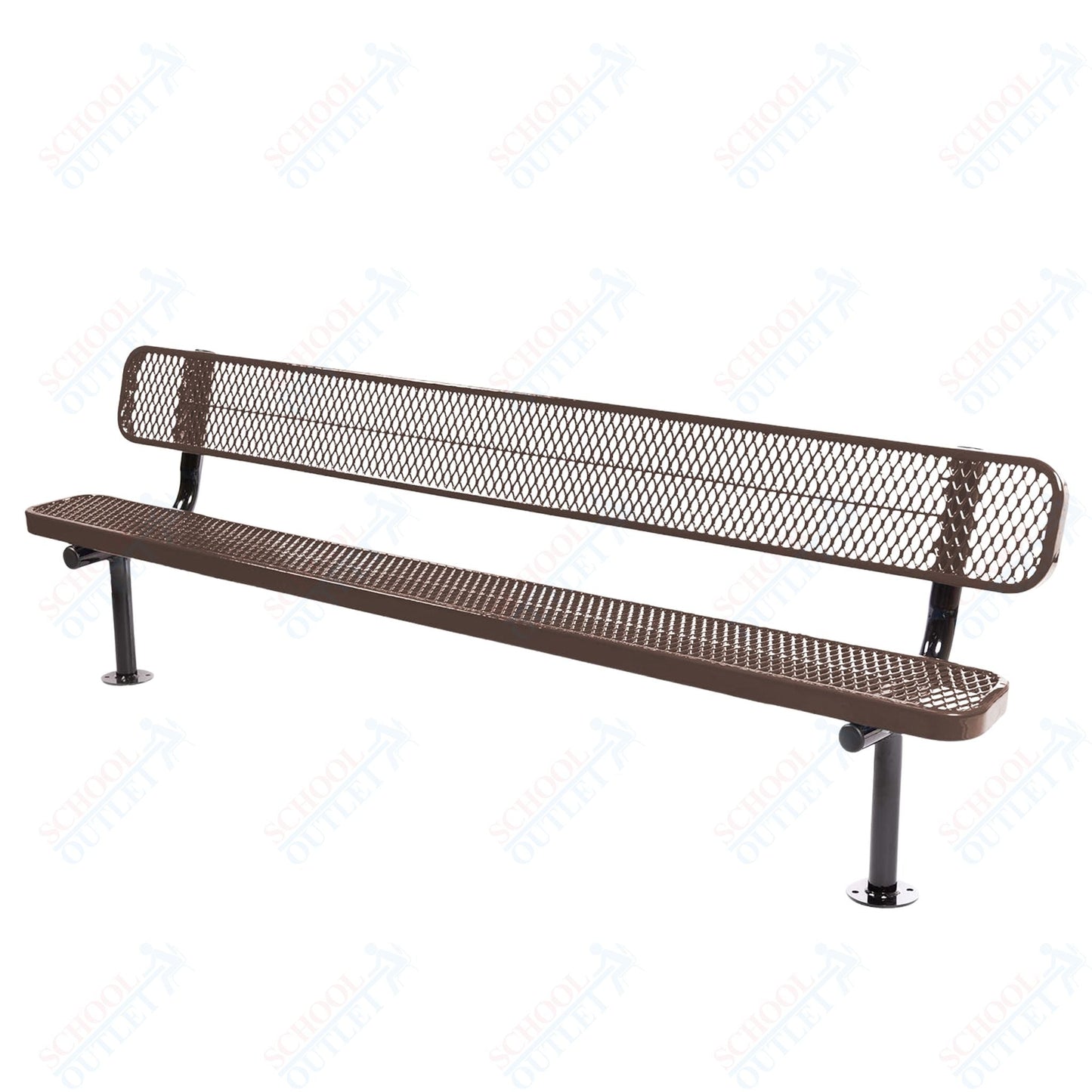 MyTcoat - Standard Outdoor Bench with Back - Surface Mount 8' L (MYT - BRT08 - 20) - SchoolOutlet