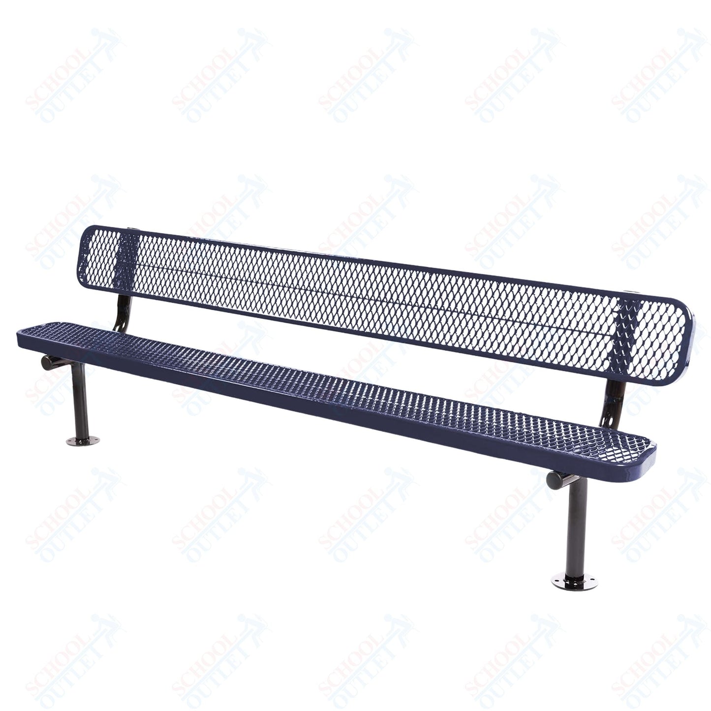 MyTcoat - Standard Outdoor Bench with Back - Surface Mount 8' L (MYT - BRT08 - 20) - SchoolOutlet