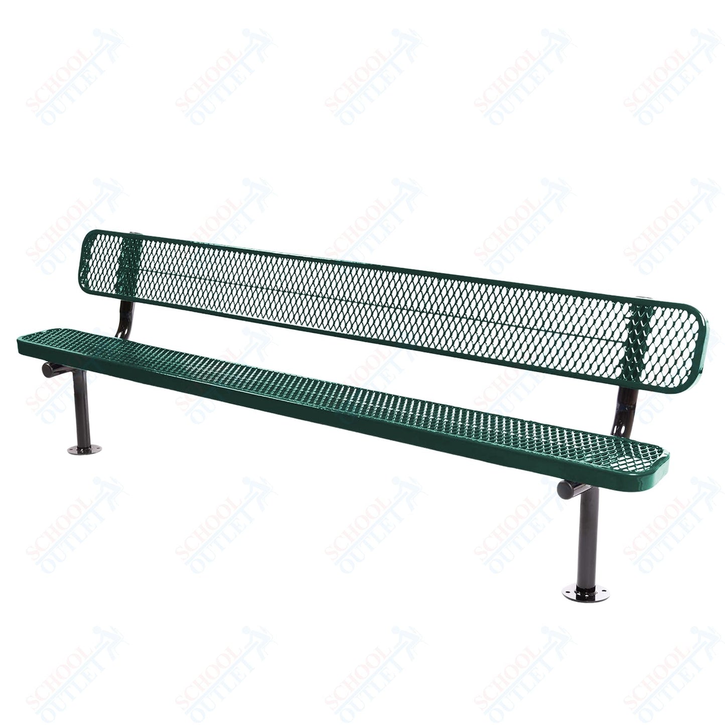 MyTcoat - Standard Outdoor Bench with Back - Surface Mount 8' L (MYT - BRT08 - 20) - SchoolOutlet