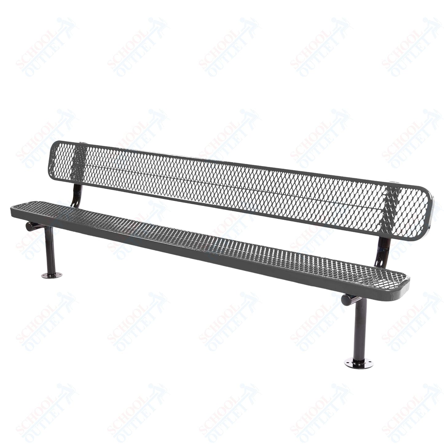MyTcoat - Standard Outdoor Bench with Back - Surface Mount 8' L (MYT - BRT08 - 20) - SchoolOutlet