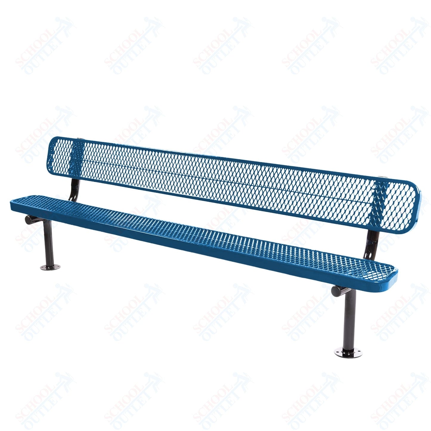 MyTcoat - Standard Outdoor Bench with Back - Surface Mount 8' L (MYT - BRT08 - 20) - SchoolOutlet