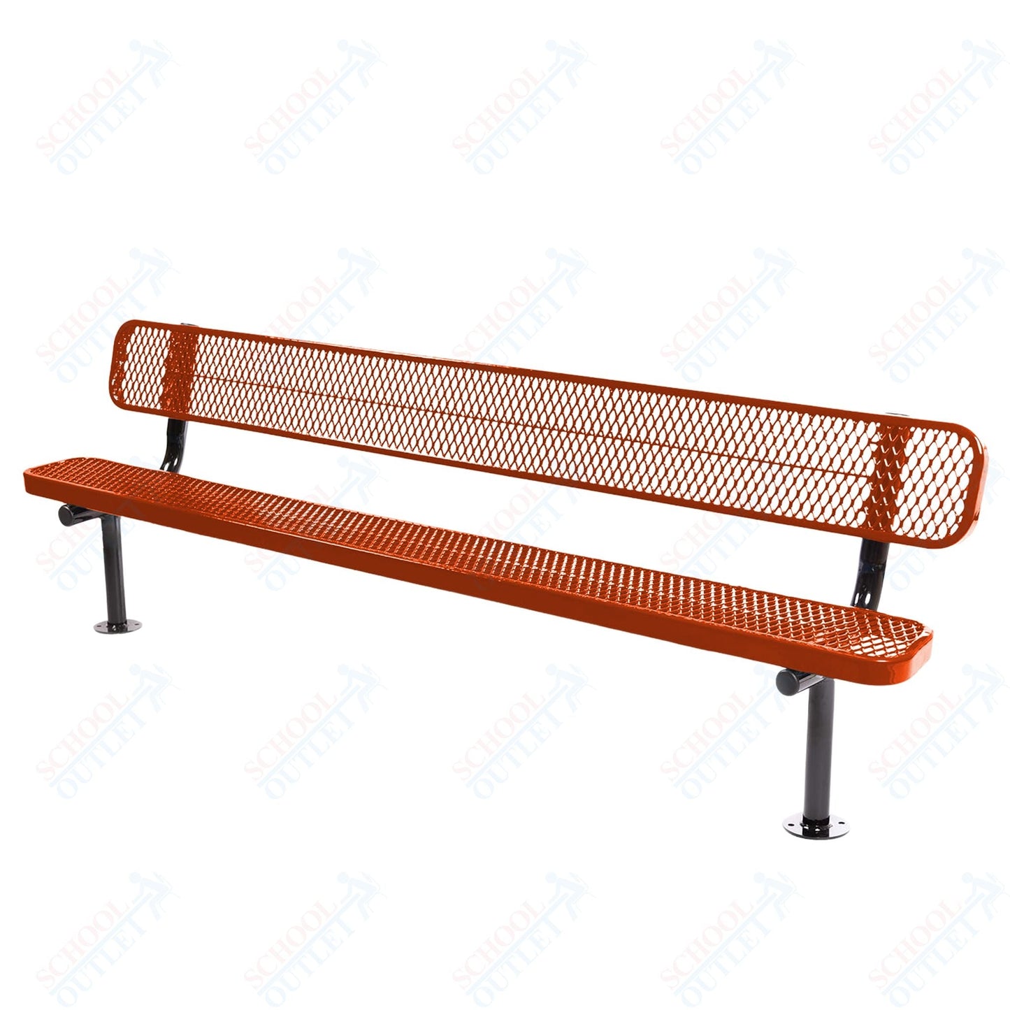MyTcoat - Standard Outdoor Bench with Back - Surface Mount 8' L (MYT - BRT08 - 20) - SchoolOutlet