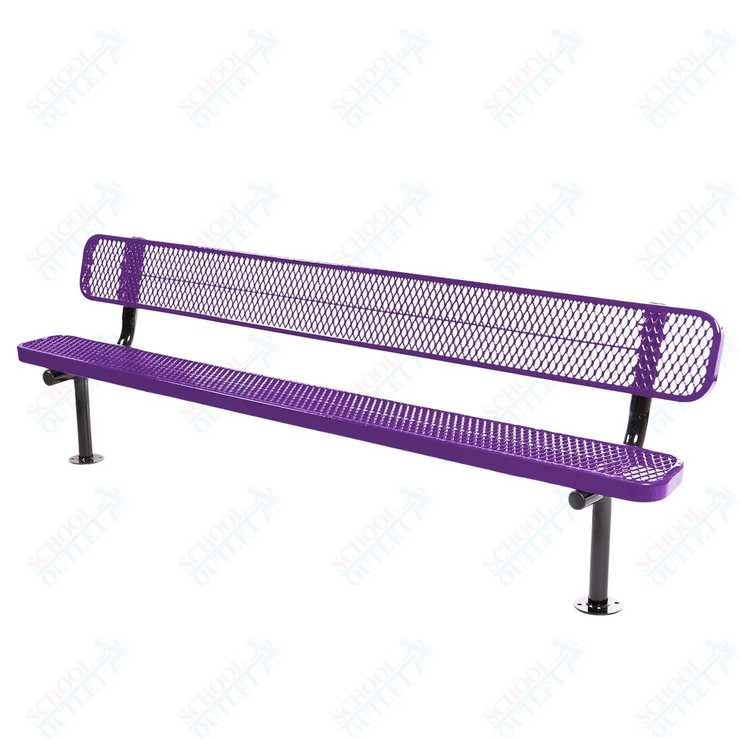 MyTcoat - Standard Outdoor Bench with Back - Surface Mount 8' L (MYT - BRT08 - 20) - SchoolOutlet