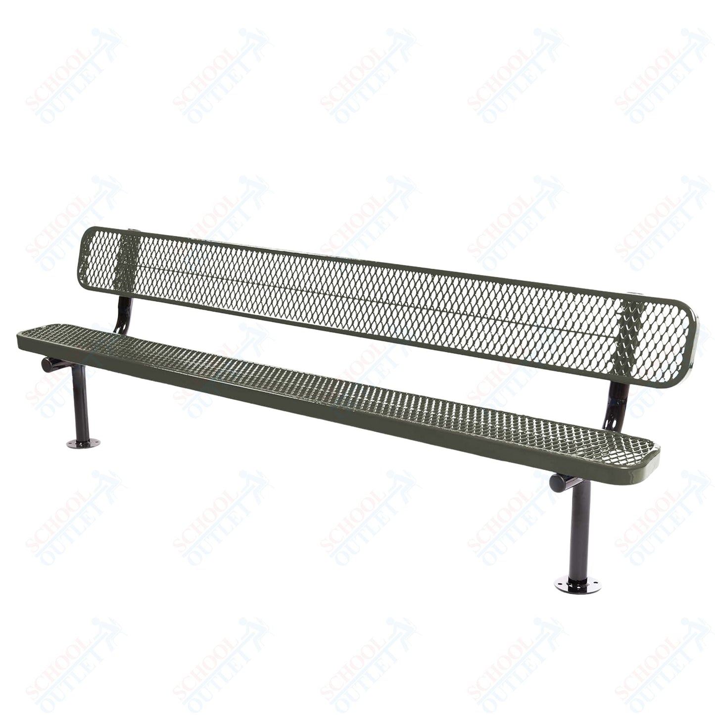 MyTcoat - Standard Outdoor Bench with Back - Surface Mount 8' L (MYT - BRT08 - 20) - SchoolOutlet