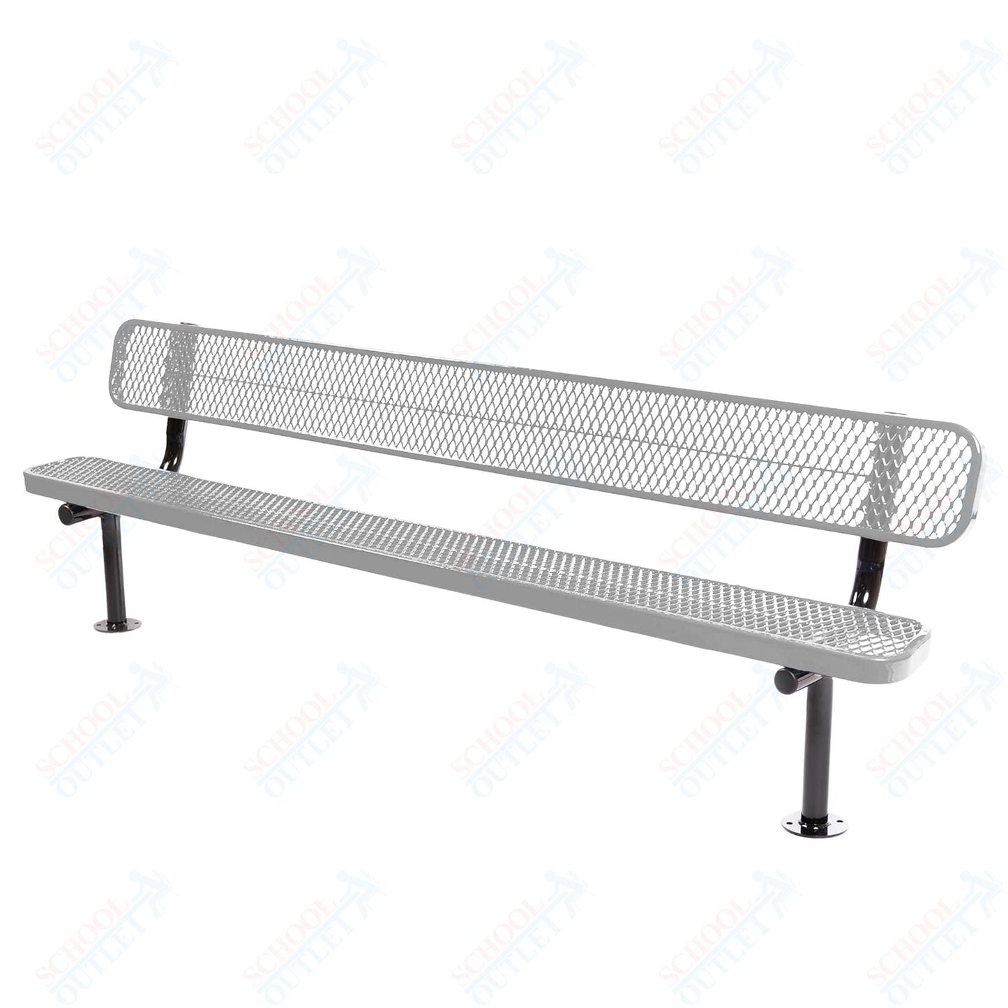 MyTcoat - Standard Outdoor Bench with Back - Surface Mount 8' L (MYT - BRT08 - 20) - SchoolOutlet