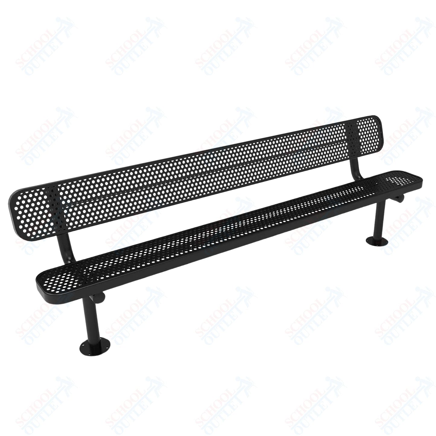 MyTcoat - Standard Outdoor Bench with Back - Surface Mount 8' L (MYT - BRT08 - 20) - SchoolOutlet