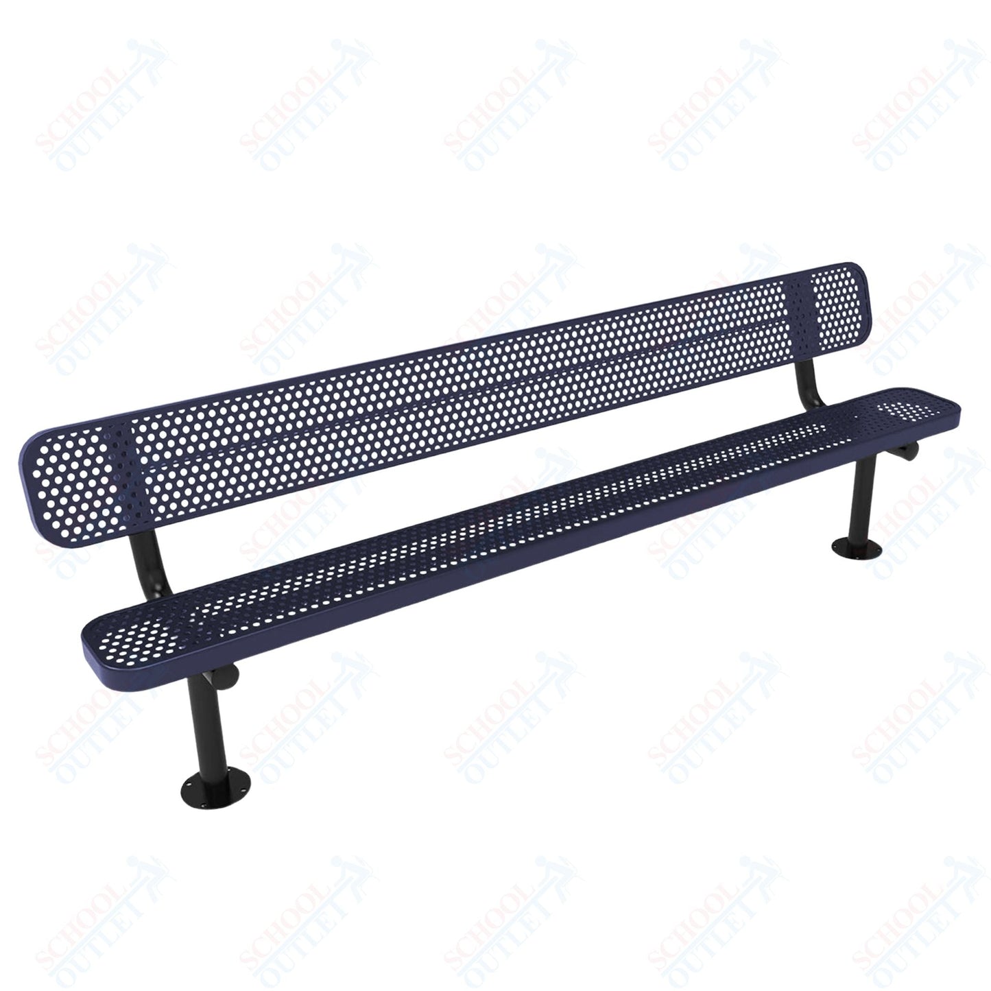 MyTcoat - Standard Outdoor Bench with Back - Surface Mount 8' L (MYT - BRT08 - 20) - SchoolOutlet