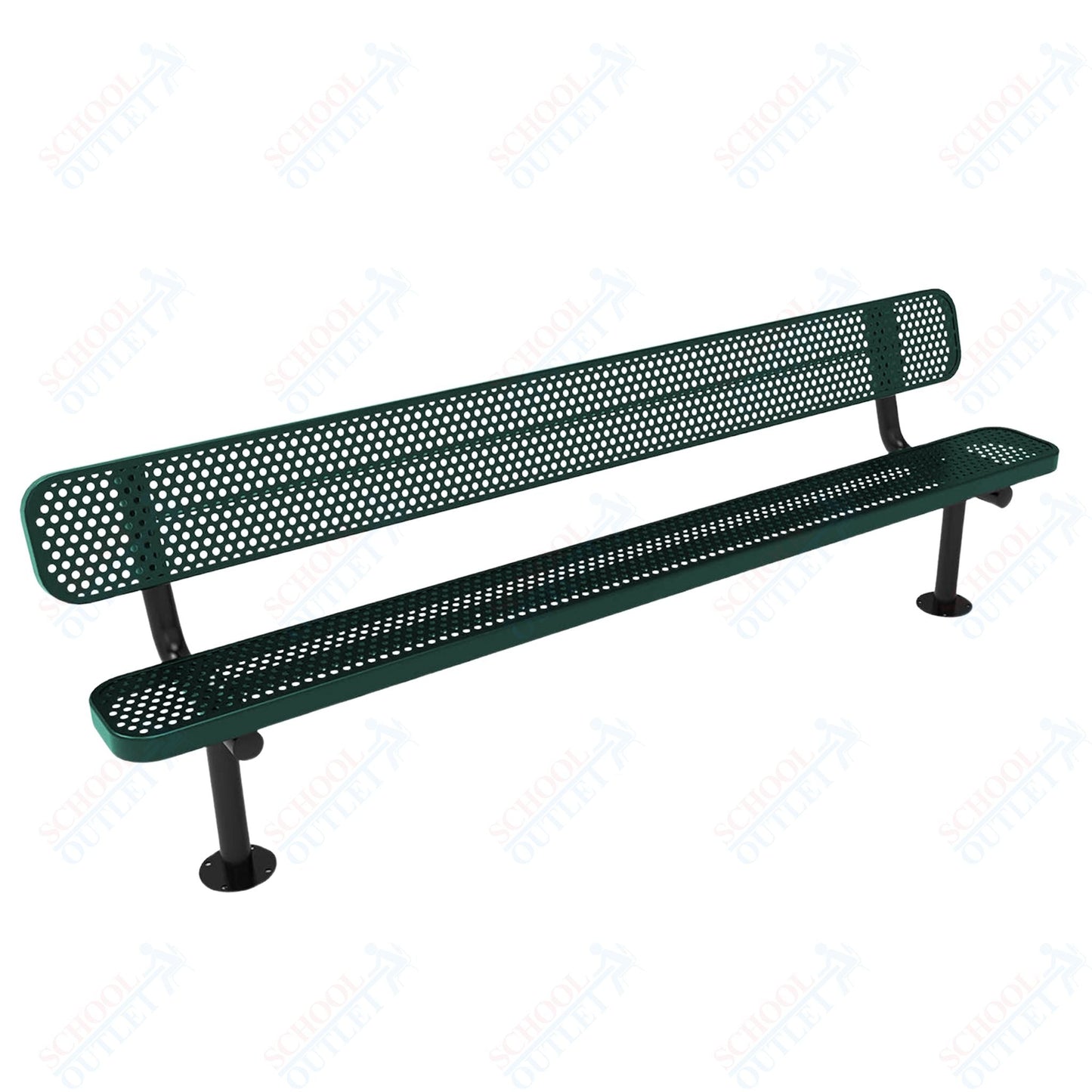 MyTcoat - Standard Outdoor Bench with Back - Surface Mount 8' L (MYT - BRT08 - 20) - SchoolOutlet