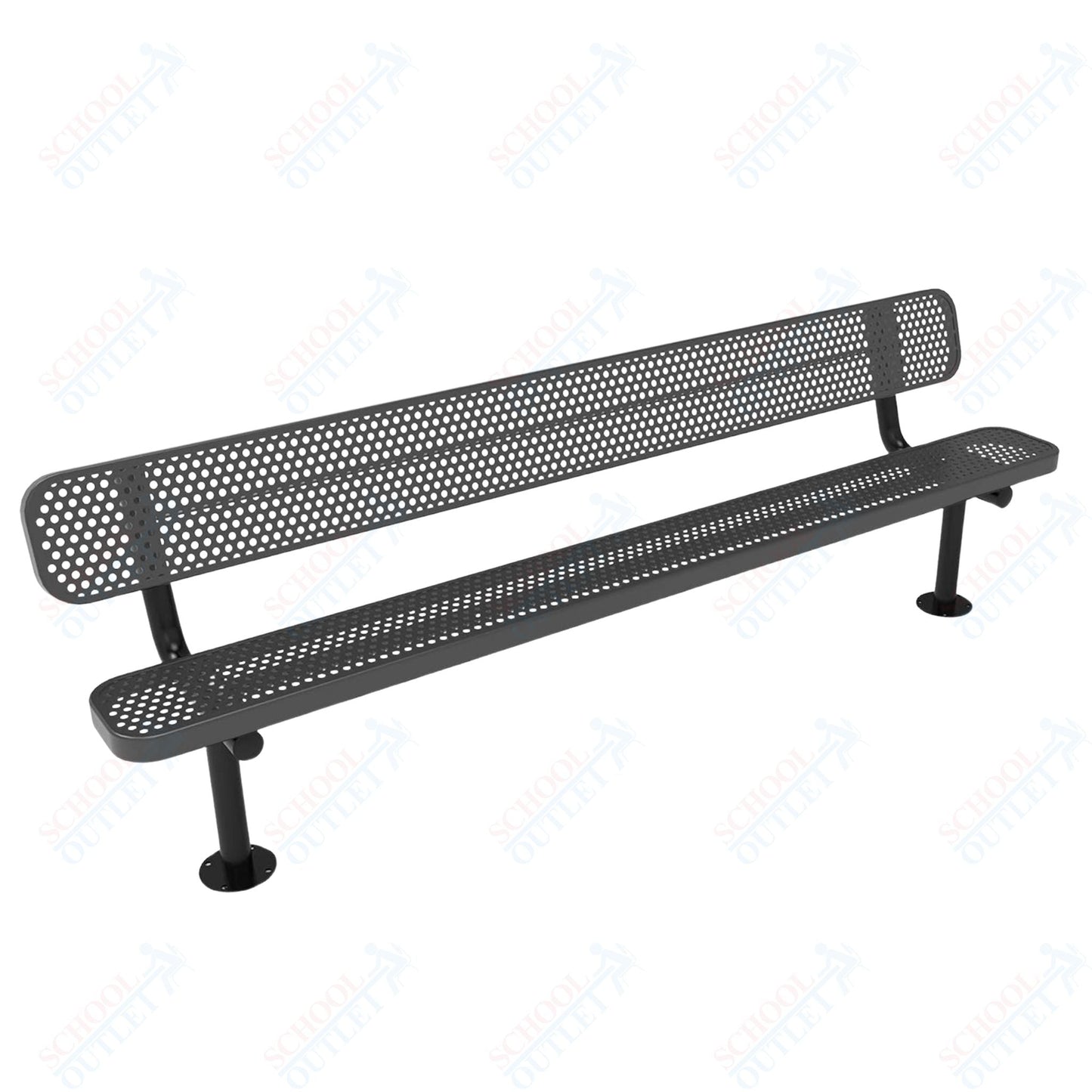 MyTcoat - Standard Outdoor Bench with Back - Surface Mount 8' L (MYT - BRT08 - 20) - SchoolOutlet