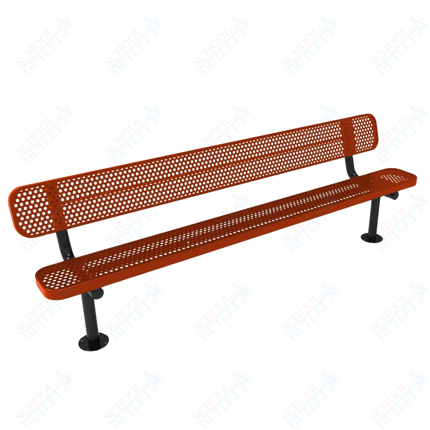 MyTcoat - Standard Outdoor Bench with Back - Surface Mount 8' L (MYT - BRT08 - 20) - SchoolOutlet