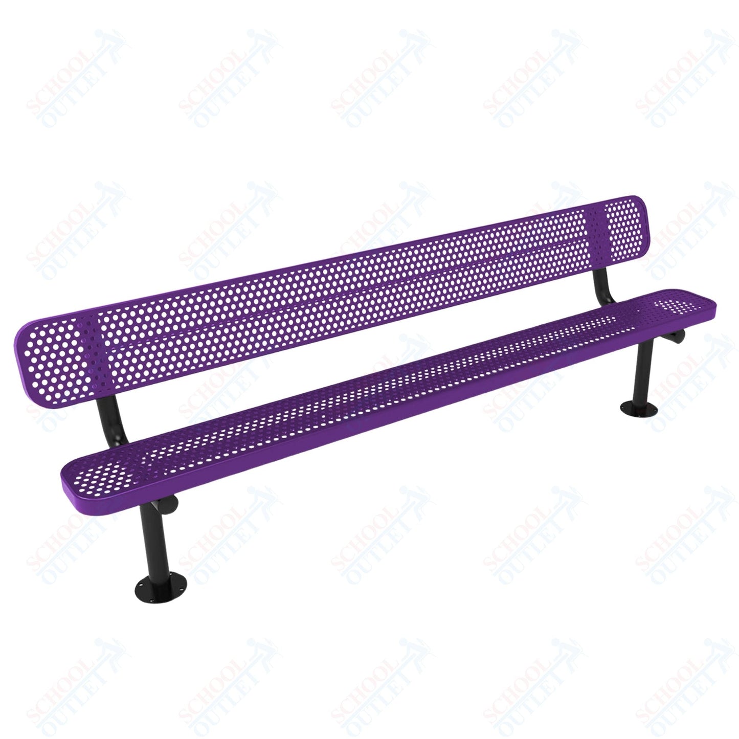 MyTcoat - Standard Outdoor Bench with Back - Surface Mount 8' L (MYT - BRT08 - 20) - SchoolOutlet