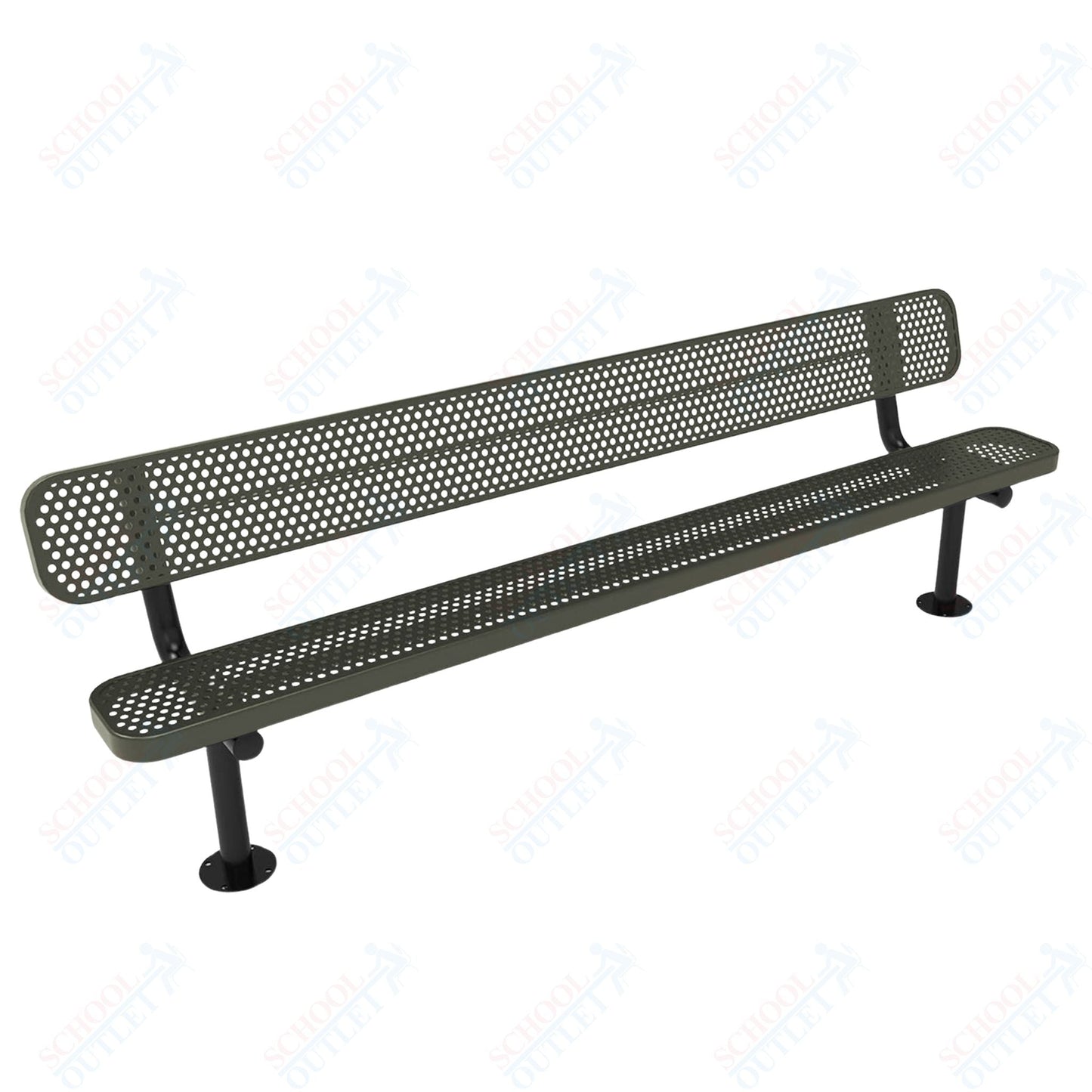 MyTcoat - Standard Outdoor Bench with Back - Surface Mount 8' L (MYT - BRT08 - 20) - SchoolOutlet