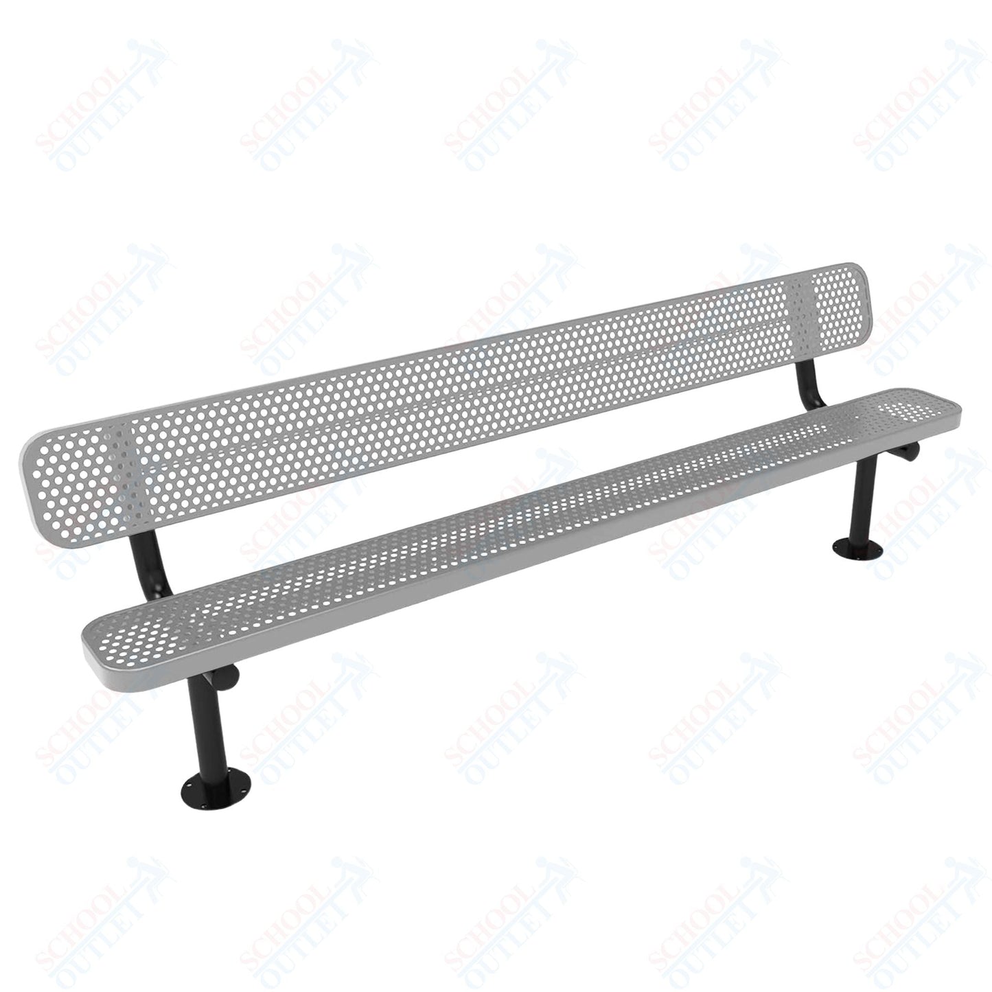 MyTcoat - Standard Outdoor Bench with Back - Surface Mount 8' L (MYT - BRT08 - 20) - SchoolOutlet