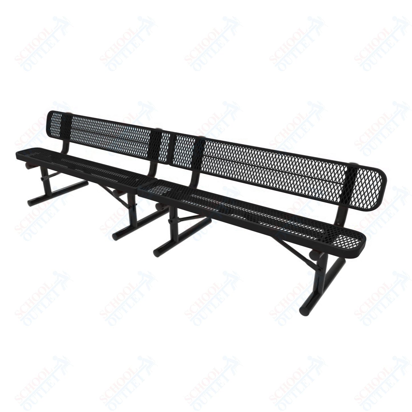 MyTcoat - Standard Portable Outdoor Bench with Back 10' L (MYT - BRT10 - 18) - SchoolOutlet