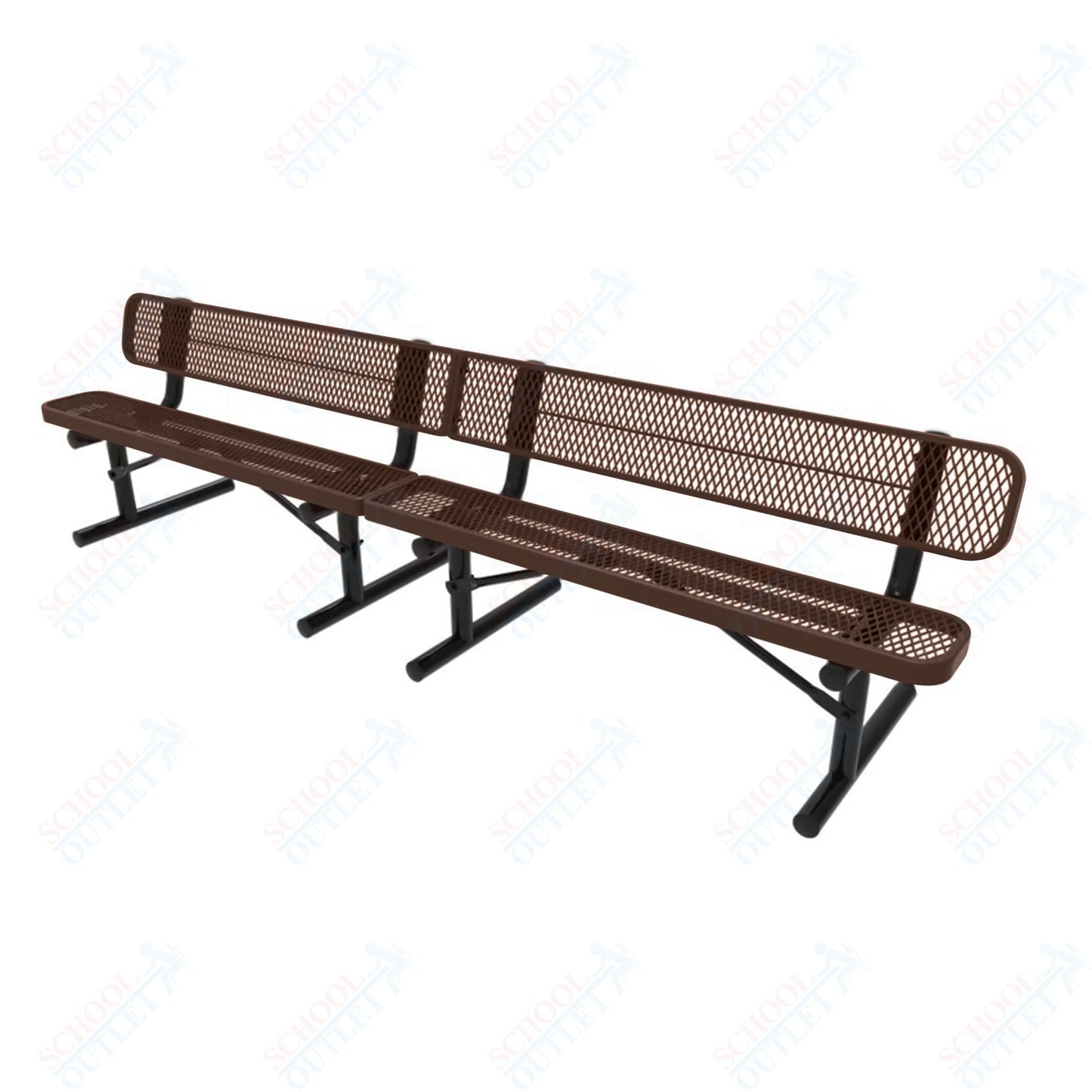 MyTcoat - Standard Portable Outdoor Bench with Back 10' L (MYT - BRT10 - 18) - SchoolOutlet