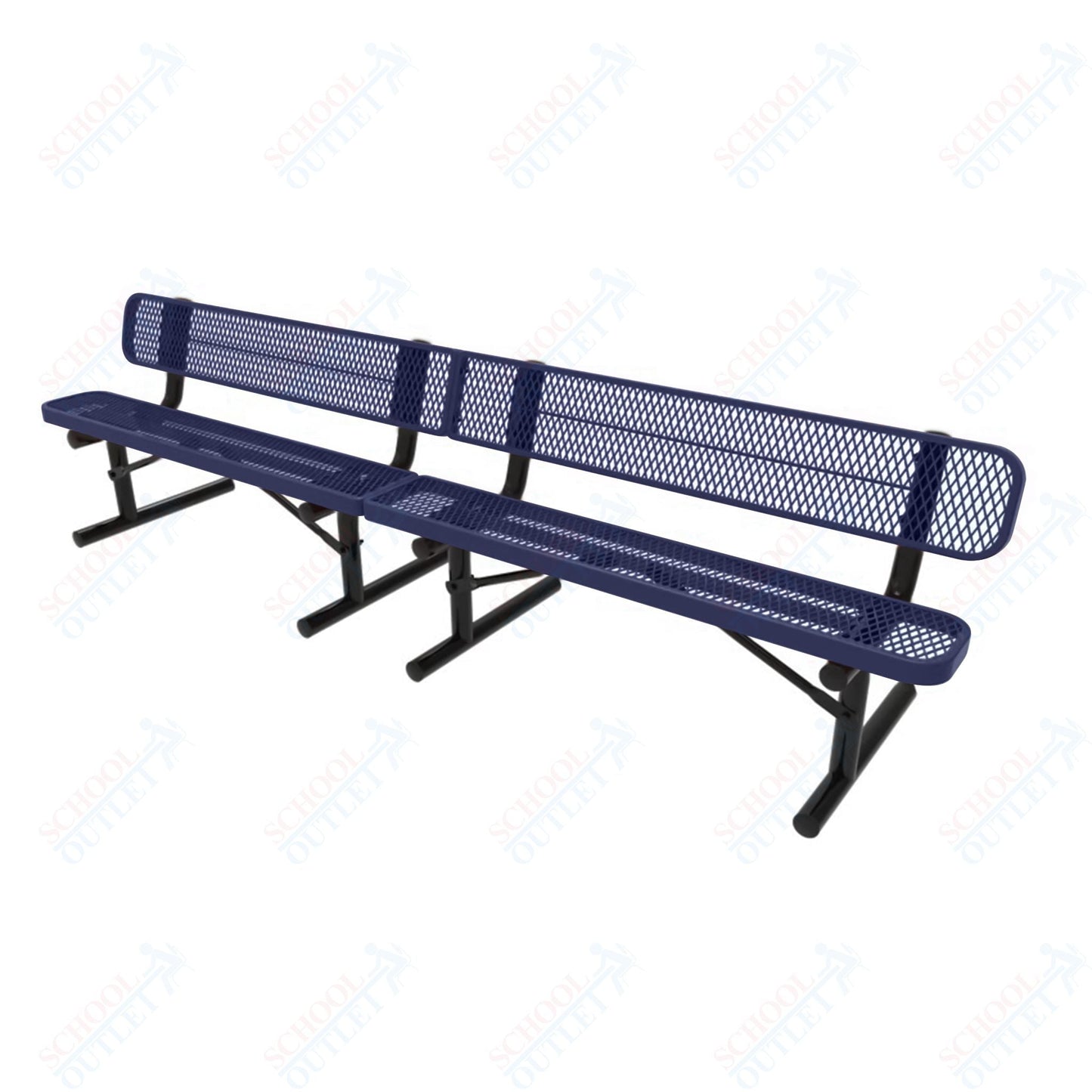 MyTcoat - Standard Portable Outdoor Bench with Back 10' L (MYT - BRT10 - 18) - SchoolOutlet