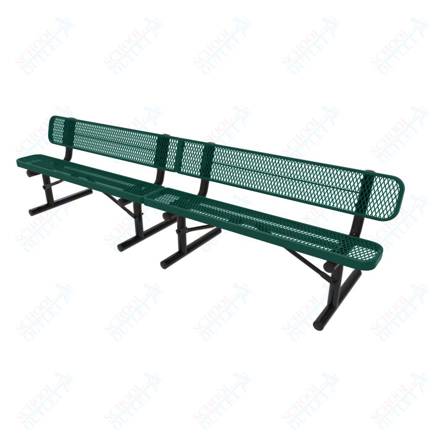 MyTcoat - Standard Portable Outdoor Bench with Back 10' L (MYT - BRT10 - 18) - SchoolOutlet