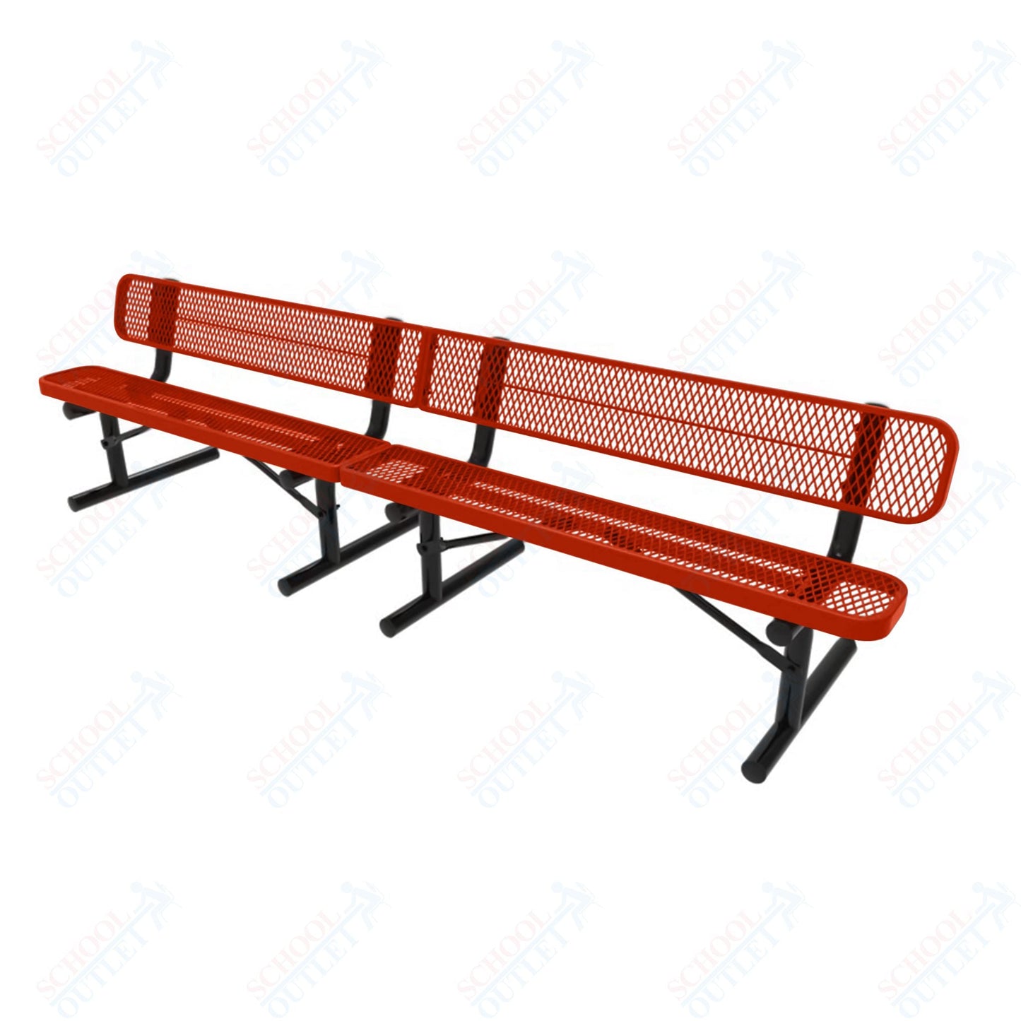 MyTcoat - Standard Portable Outdoor Bench with Back 10' L (MYT - BRT10 - 18) - SchoolOutlet