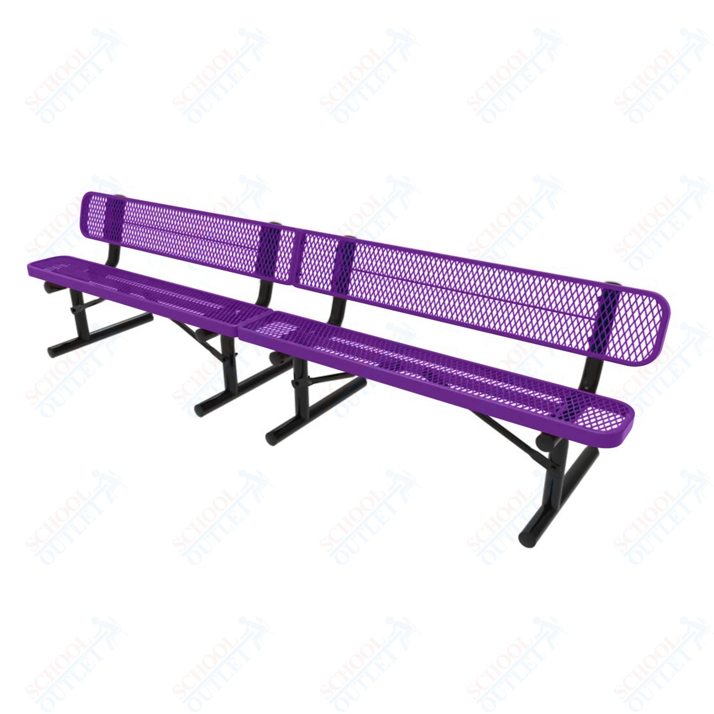 MyTcoat - Standard Portable Outdoor Bench with Back 10' L (MYT - BRT10 - 18) - SchoolOutlet