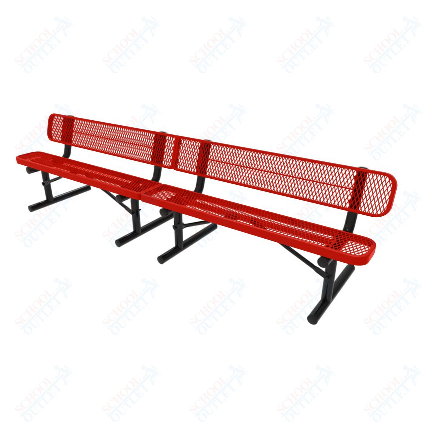MyTcoat - Standard Portable Outdoor Bench with Back 10' L (MYT - BRT10 - 18) - SchoolOutlet