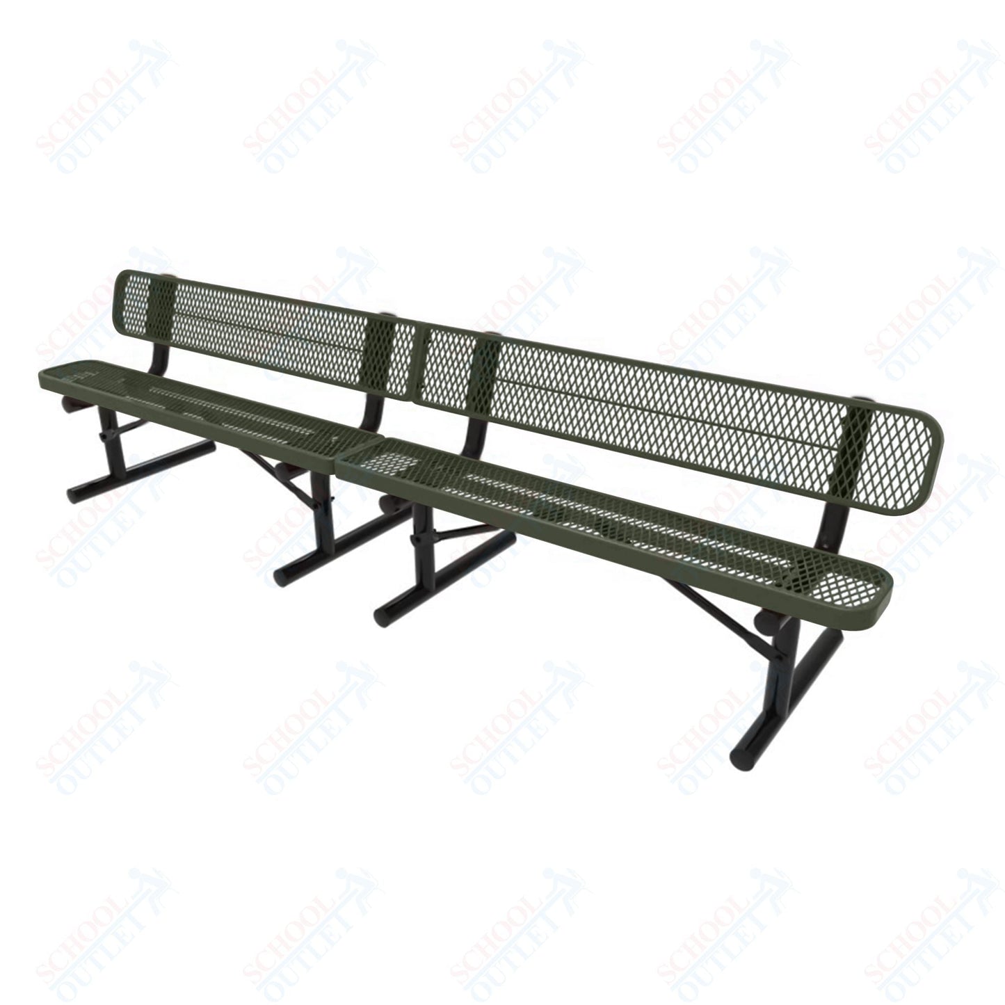 MyTcoat - Standard Portable Outdoor Bench with Back 10' L (MYT - BRT10 - 18) - SchoolOutlet