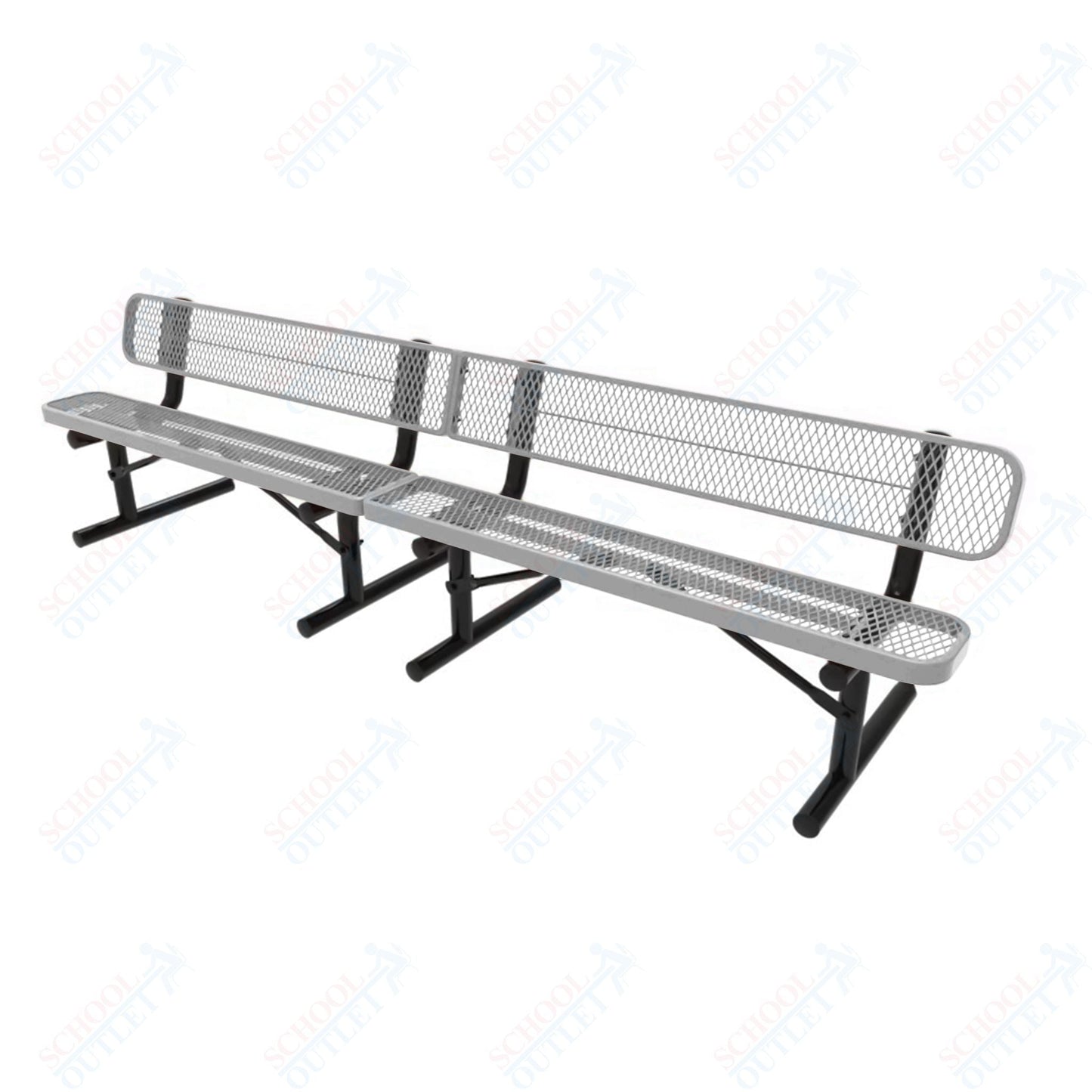 MyTcoat - Standard Portable Outdoor Bench with Back 10' L (MYT - BRT10 - 18) - SchoolOutlet