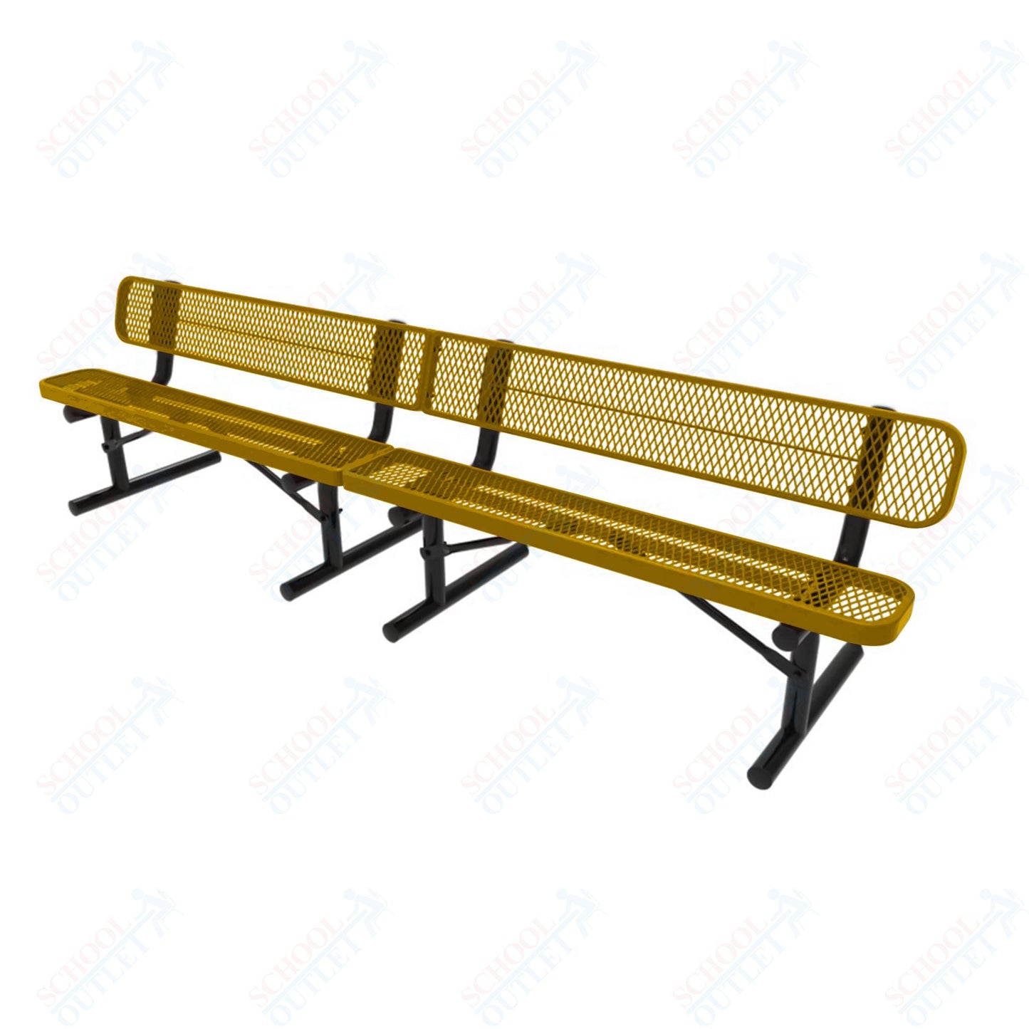 MyTcoat - Standard Portable Outdoor Bench with Back 10' L (MYT - BRT10 - 18) - SchoolOutlet