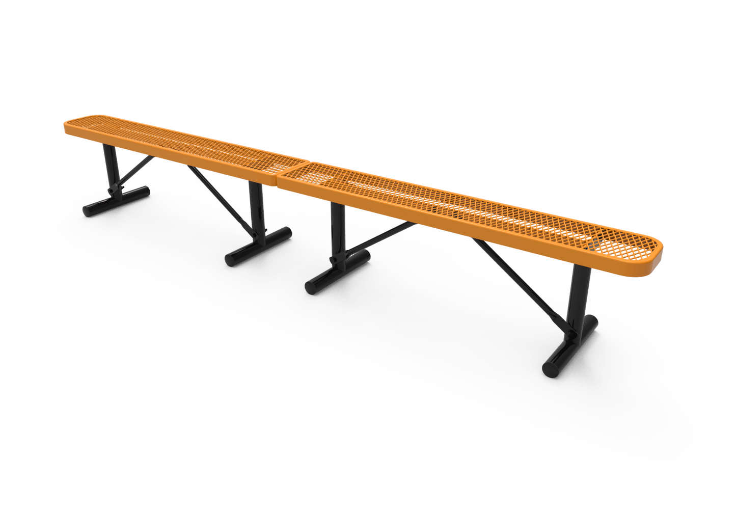 MyTcoat - Standard Portable Outdoor Bench with Back 10' L (MYT-BRT10-21) - SchoolOutlet