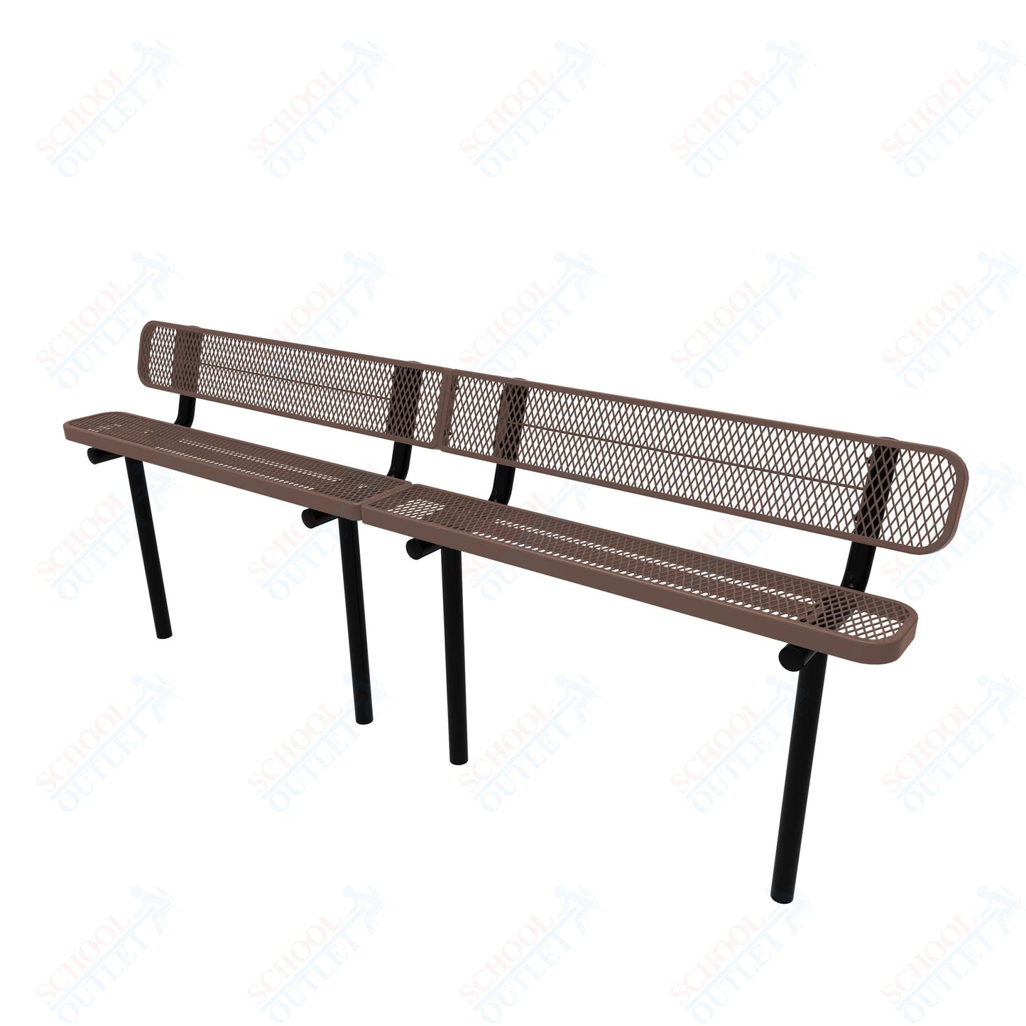MyTcoat - Standard Outdoor Bench with Back - Inground Mount 15' L (MYT - BRT15 - 19) - SchoolOutlet