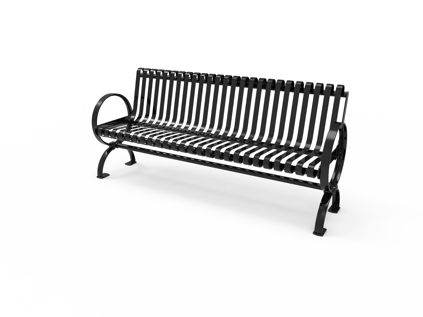 MyTcoat - Village Outdoor Bench with Rolled Back - Portable or Surface Mount 4' L (MYT-BVL04-R-58) - SchoolOutlet