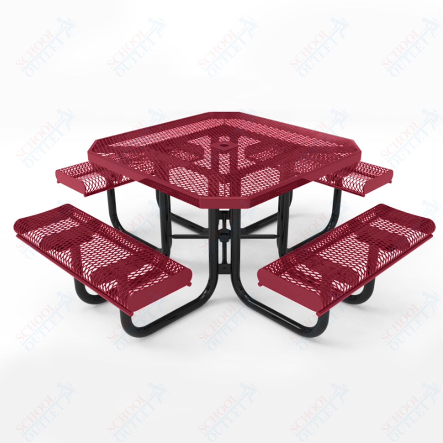 MyTcoat MYT - TOR46 46″ Octagon Portable Picnic Table with Rolled Edges (80.51"W x 80.51"D x 30"H) - SchoolOutlet