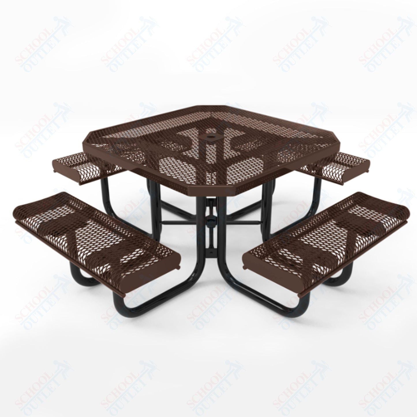 MyTcoat MYT - TOR46 46″ Octagon Portable Picnic Table with Rolled Edges (80.51"W x 80.51"D x 30"H) - SchoolOutlet