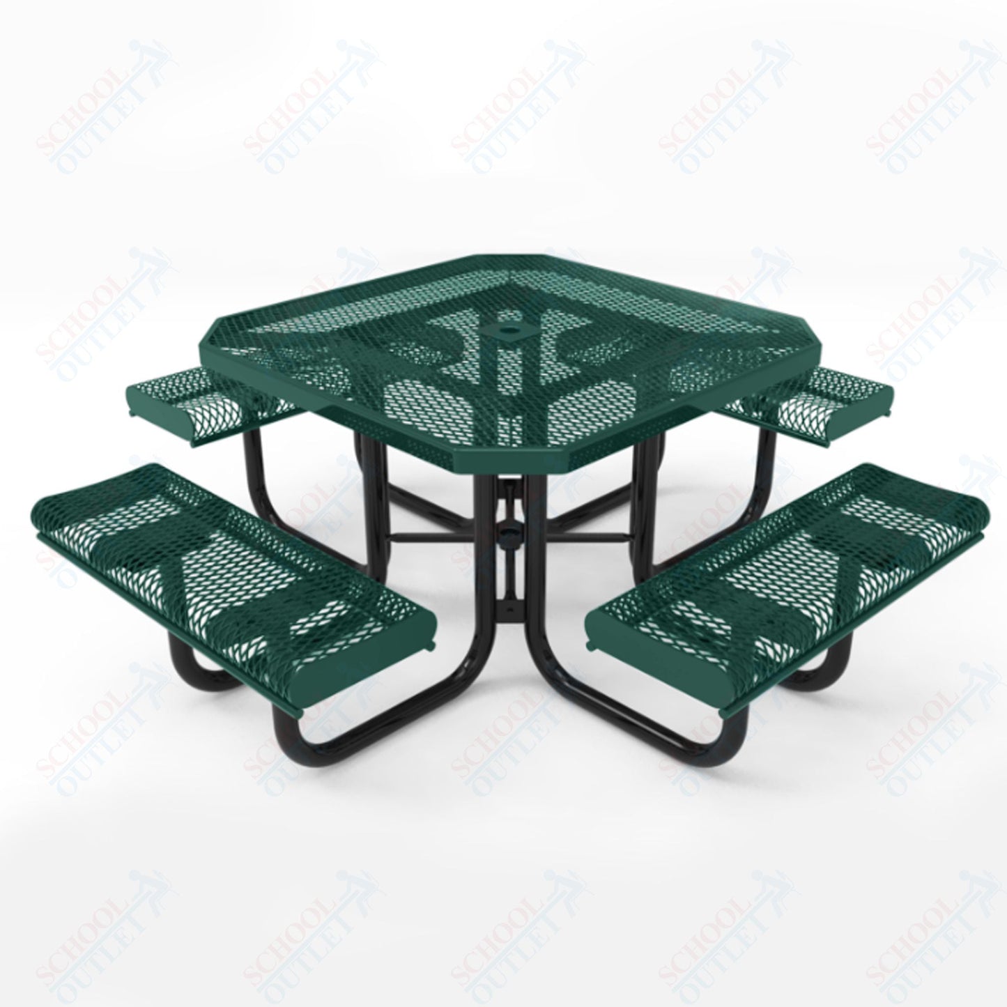 MyTcoat MYT - TOR46 46″ Octagon Portable Picnic Table with Rolled Edges (80.51"W x 80.51"D x 30"H) - SchoolOutlet