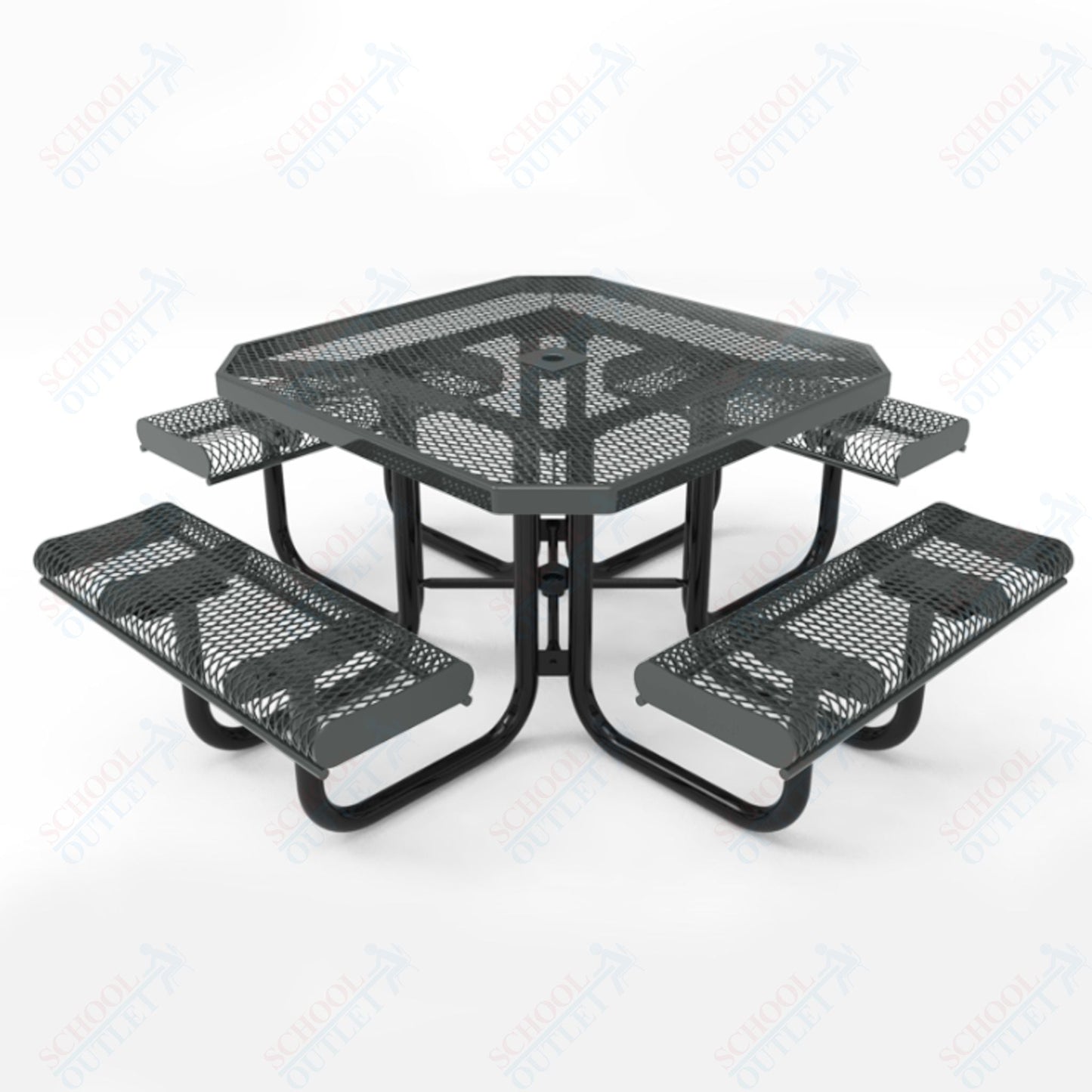 MyTcoat MYT - TOR46 46″ Octagon Portable Picnic Table with Rolled Edges (80.51"W x 80.51"D x 30"H) - SchoolOutlet