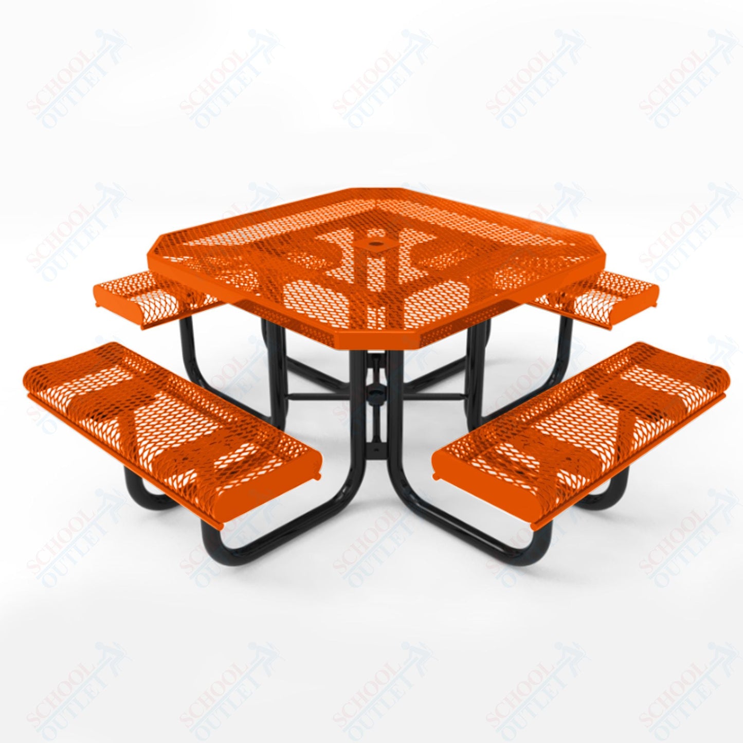 MyTcoat MYT - TOR46 46″ Octagon Portable Picnic Table with Rolled Edges (80.51"W x 80.51"D x 30"H) - SchoolOutlet